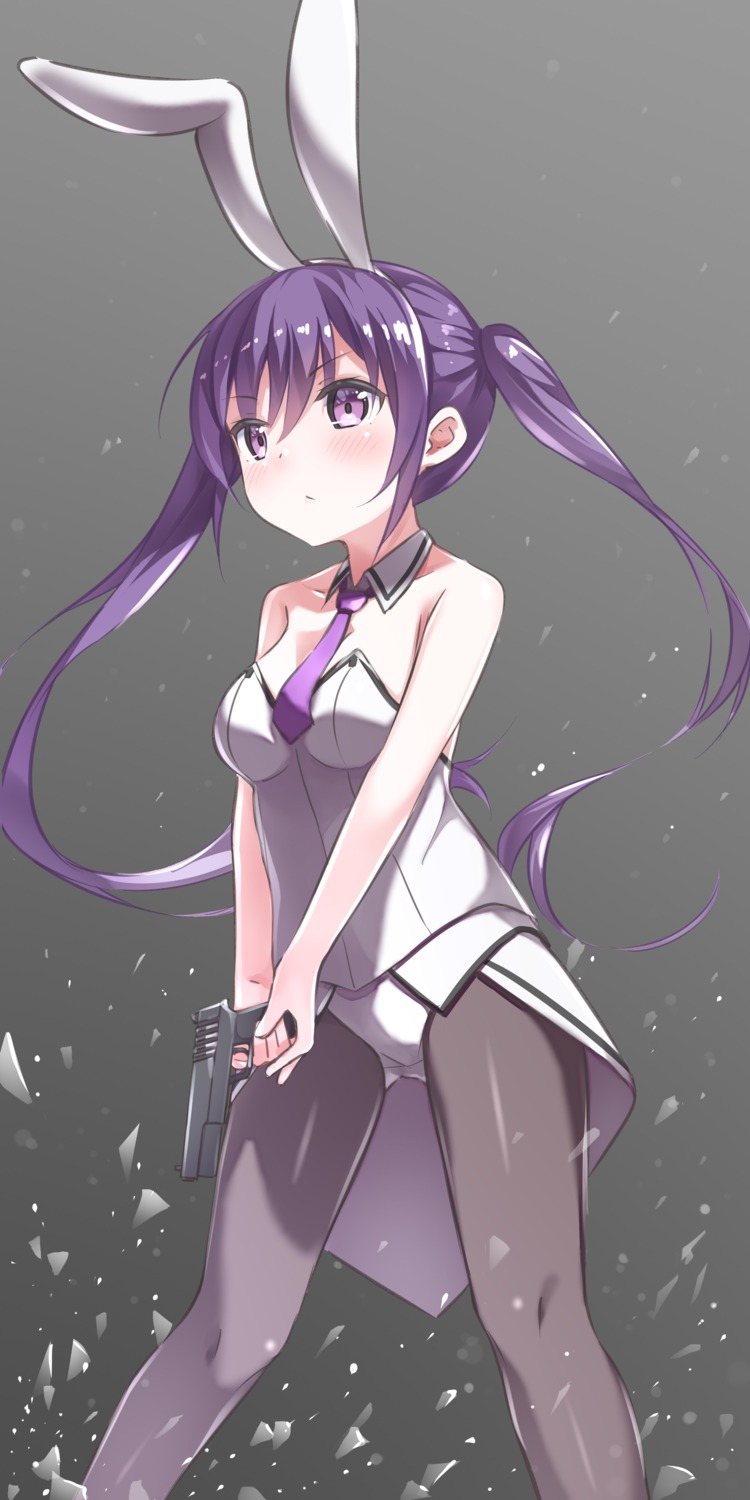 animal_ears, bunny_ears, bunny_girl, cleavage, getou, gochuumon_wa_usagi_desu_ka?, gun, pantyhose, tedeza_rize