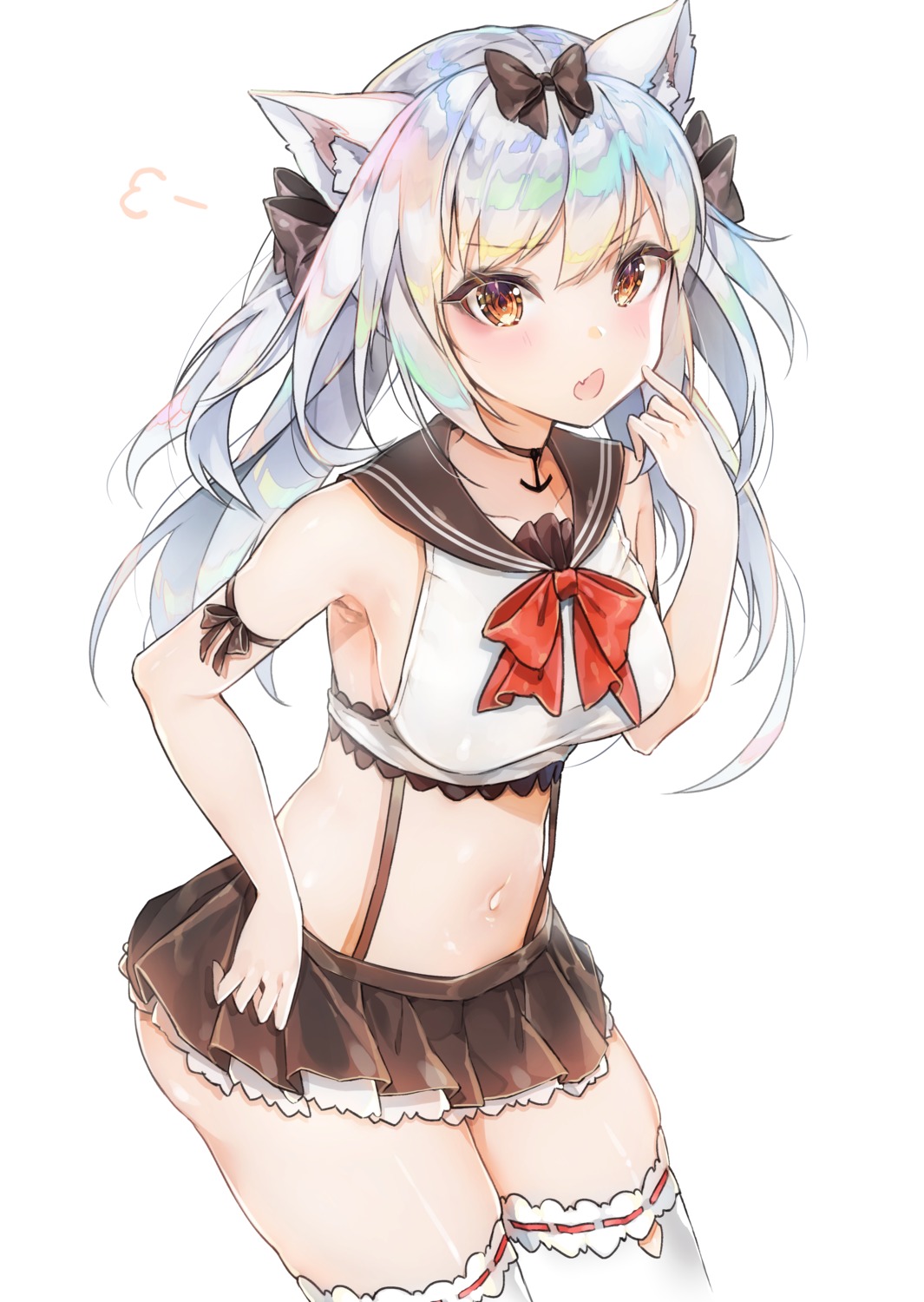 animal_ears, azur_lane, seifuku, thighhighs, yayoichi_(yoruyoru108), yukikaze_(azur_lane)