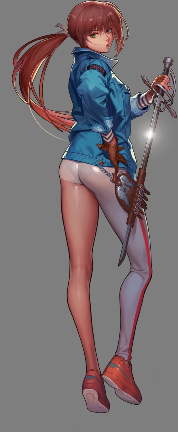 ass, black_survival, fiora_pellerin, sword, tagme, transparent_png