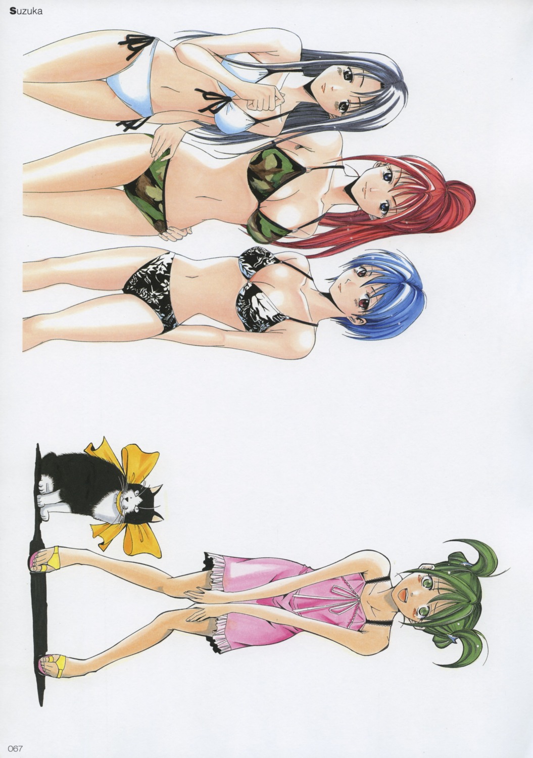 bikini, cleavage, dress, neko, seo_kouji, summer_dress, suzuka, swimsuits