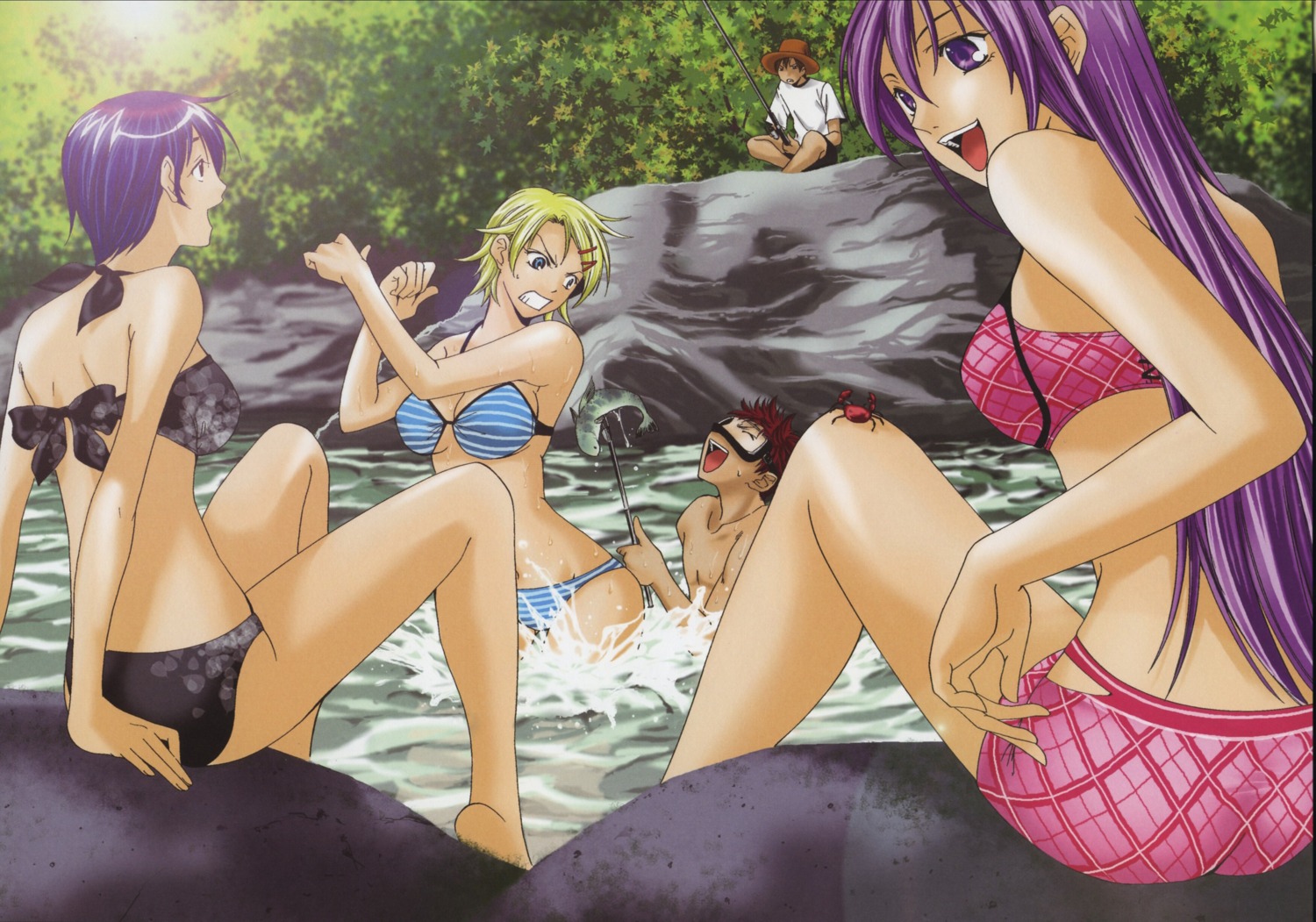bikini, cleavage, eba_yuzuki, kimi_no_iru_machi, seo_kouji, swimsuits, weapon, wet