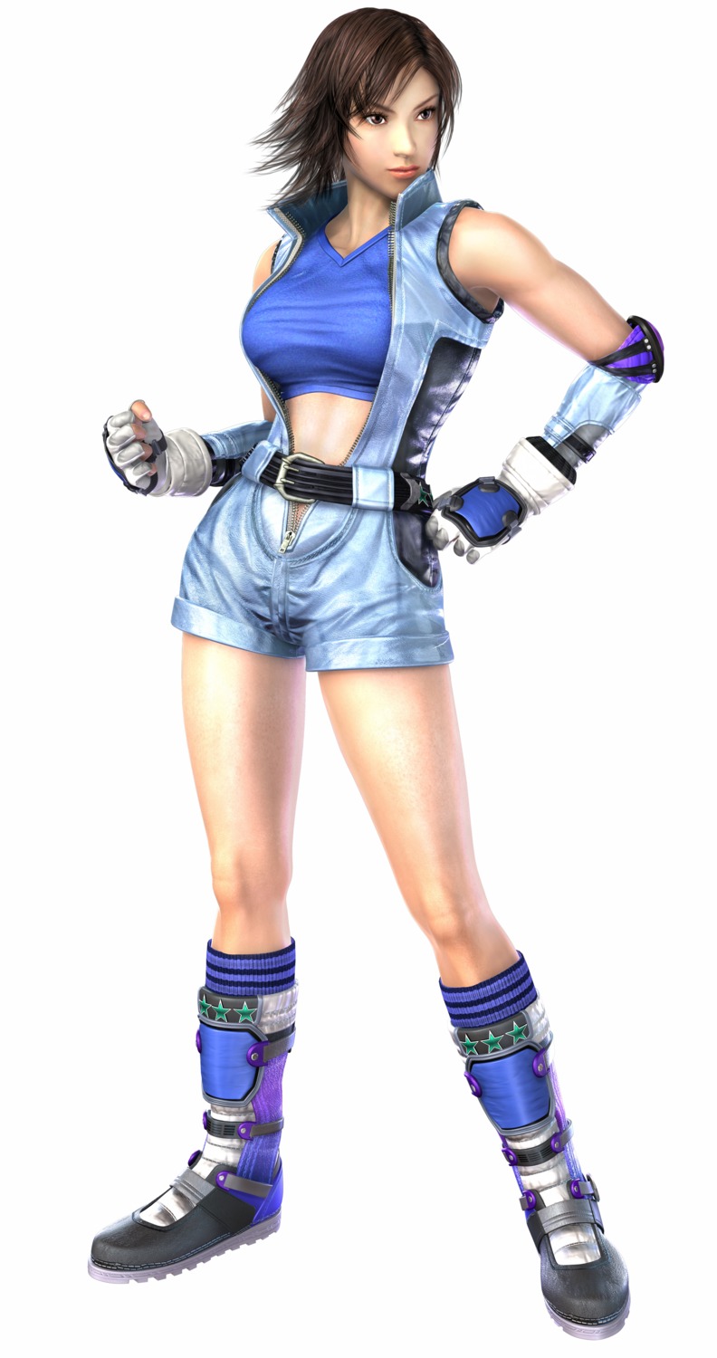 bra, cg, kazama_asuka, leotard, namco, open_shirt, tekken, tekken_5