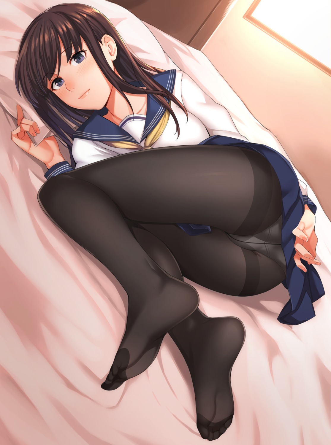 feet, kyuuso_inukami, pantsu, pantyhose, seifuku