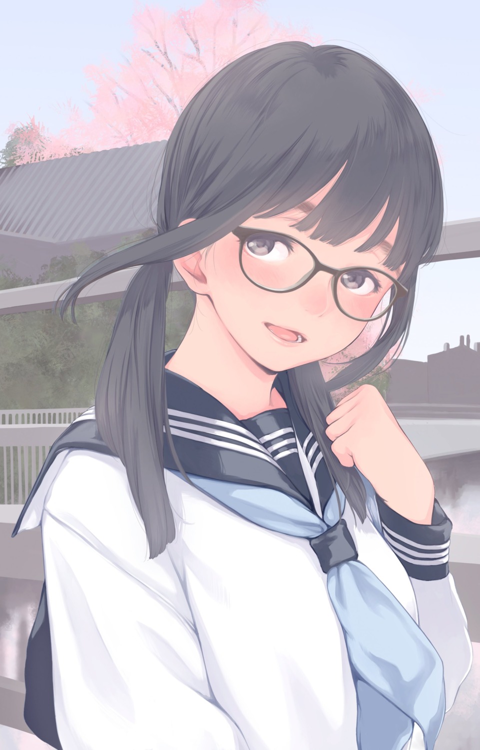 kamo, megane, seifuku