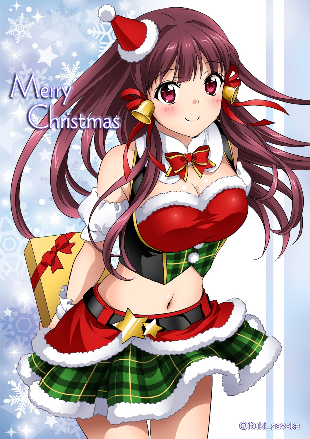 christmas, cleavage, haruzaki_nonoka, itsuki_sayaka, marronni_yell