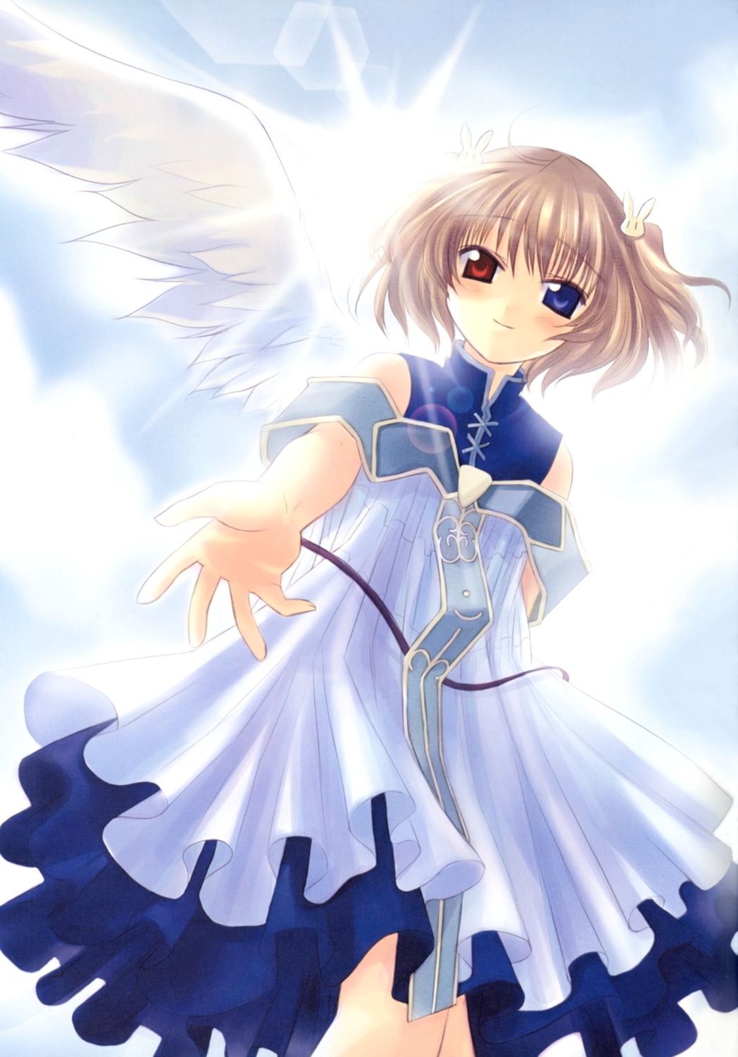 dress, heterochromia, naruse_chisato, tenbatsu_angel_rabbie, wings