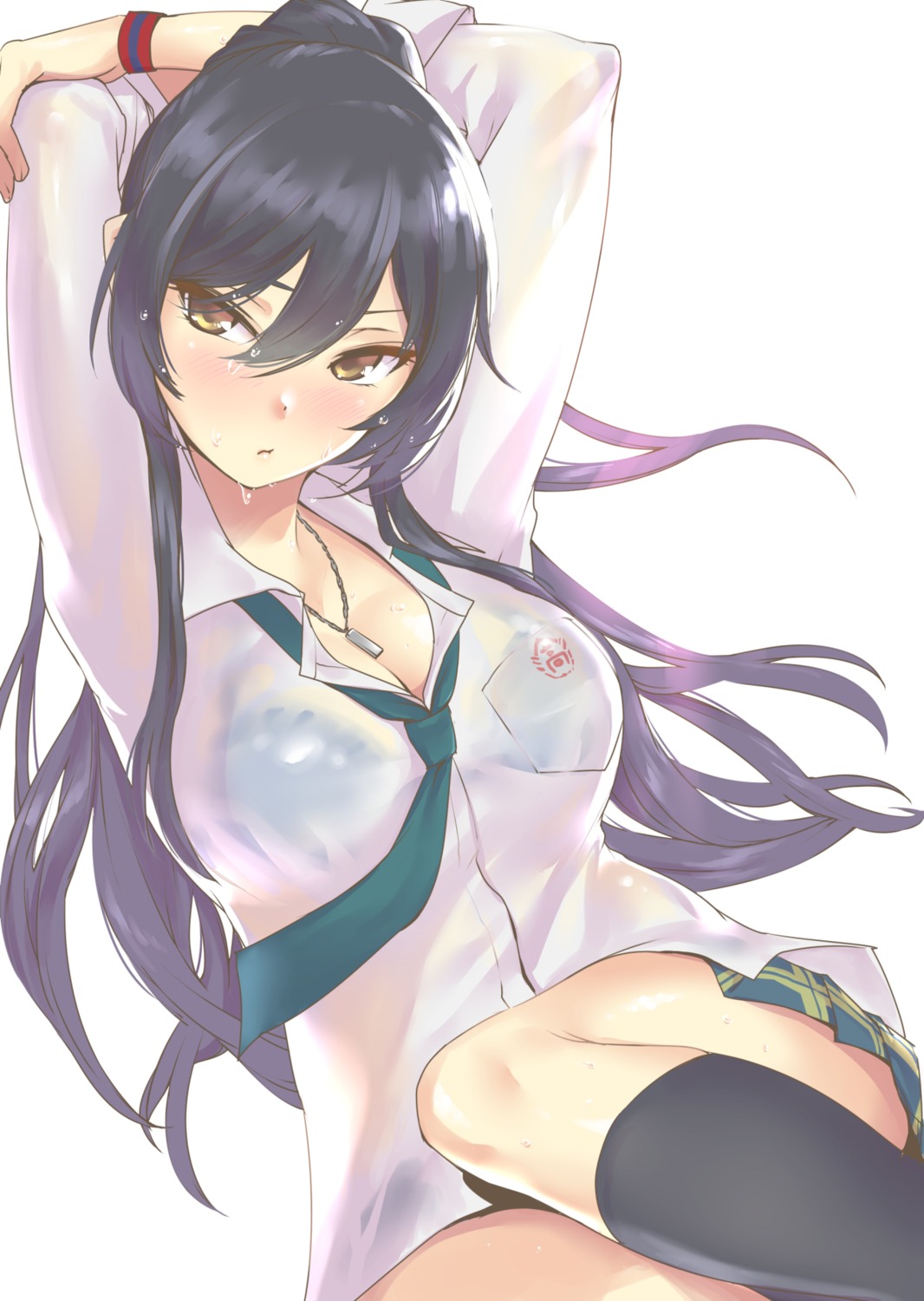 bra, cleavage, nekotama1987, see_through, seifuku, shirase_sakuya, the_idolm@ster, the_idolm@ster_shiny_colors