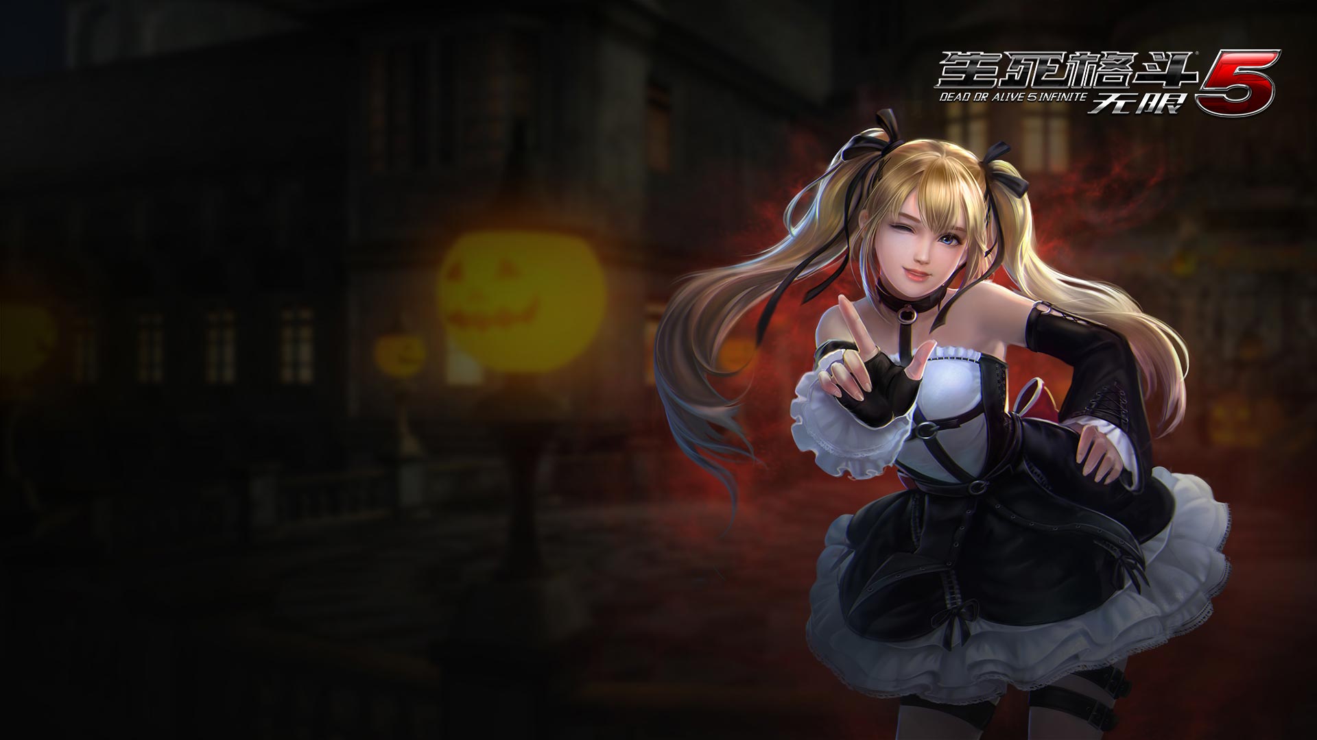 cg, dead_or_alive, dead_or_alive_5_infinite, dress, gothic_lolita, halloween, lolita_fashion, marie_rose, wallpaper