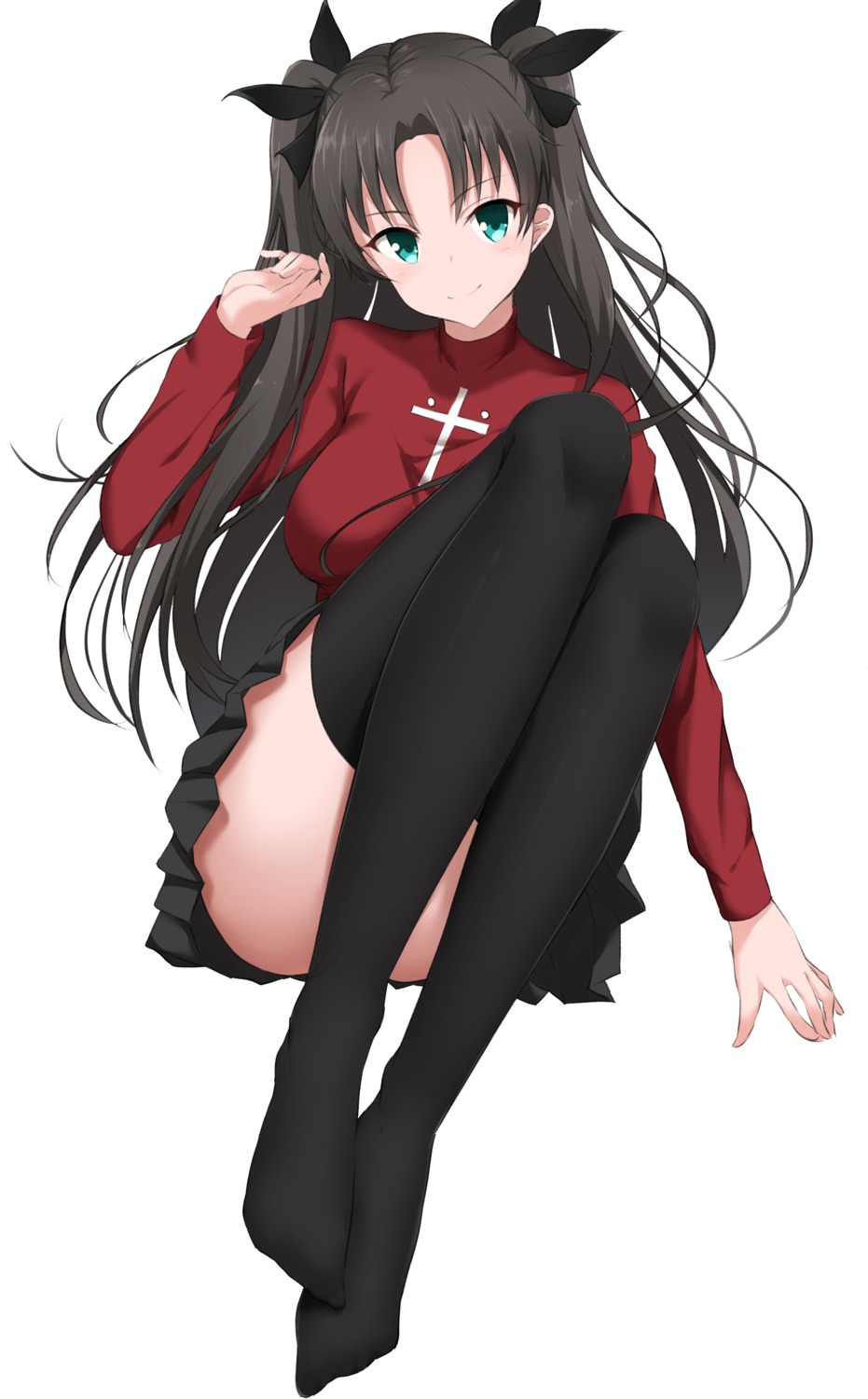 fate/stay_night, feet, kirikan, thighhighs, toosaka_rin