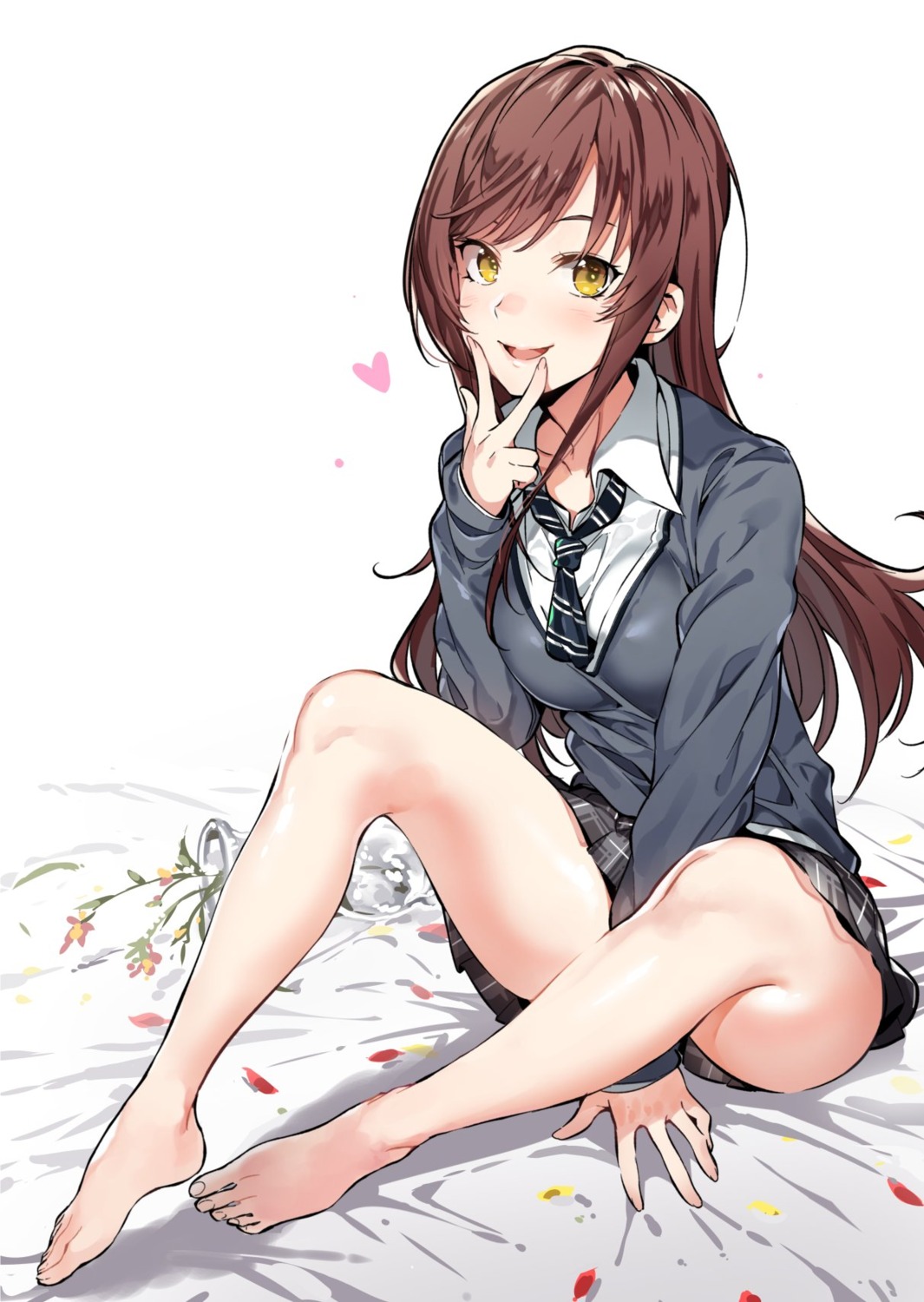 feet, oosaki_amana, seifuku, sweater, the_idolm@ster, the_idolm@ster_shiny_colors, yuran