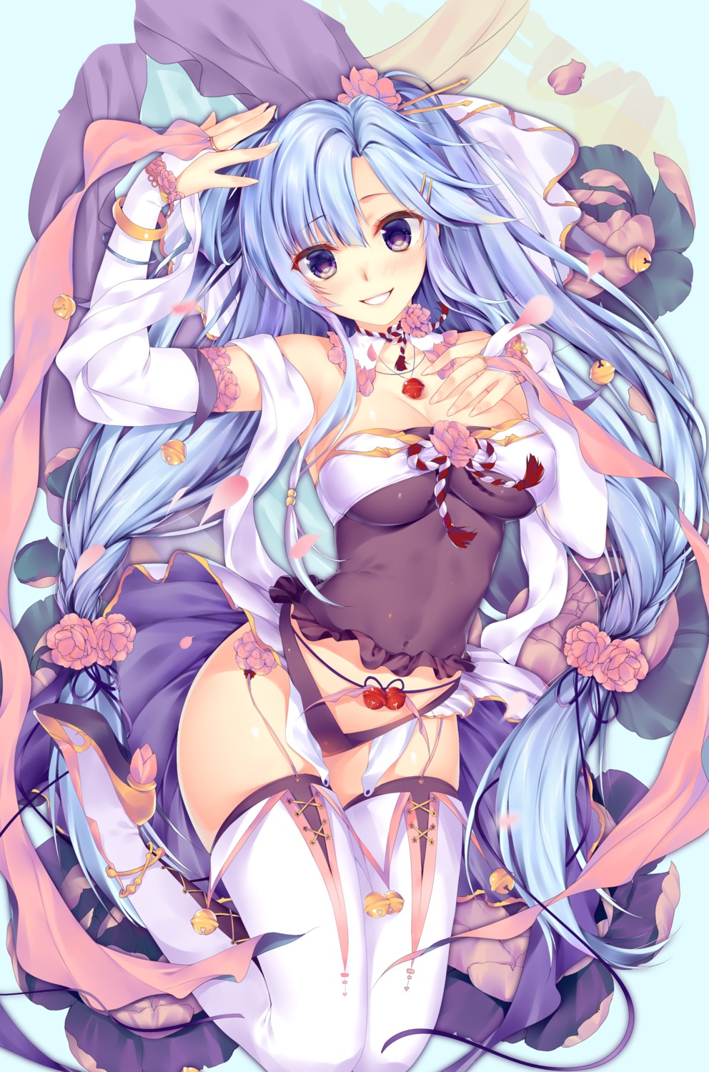 cleavage, heels, obiwan, pantsu, romance_sangoku, stockings, thighhighs, tojoy_game