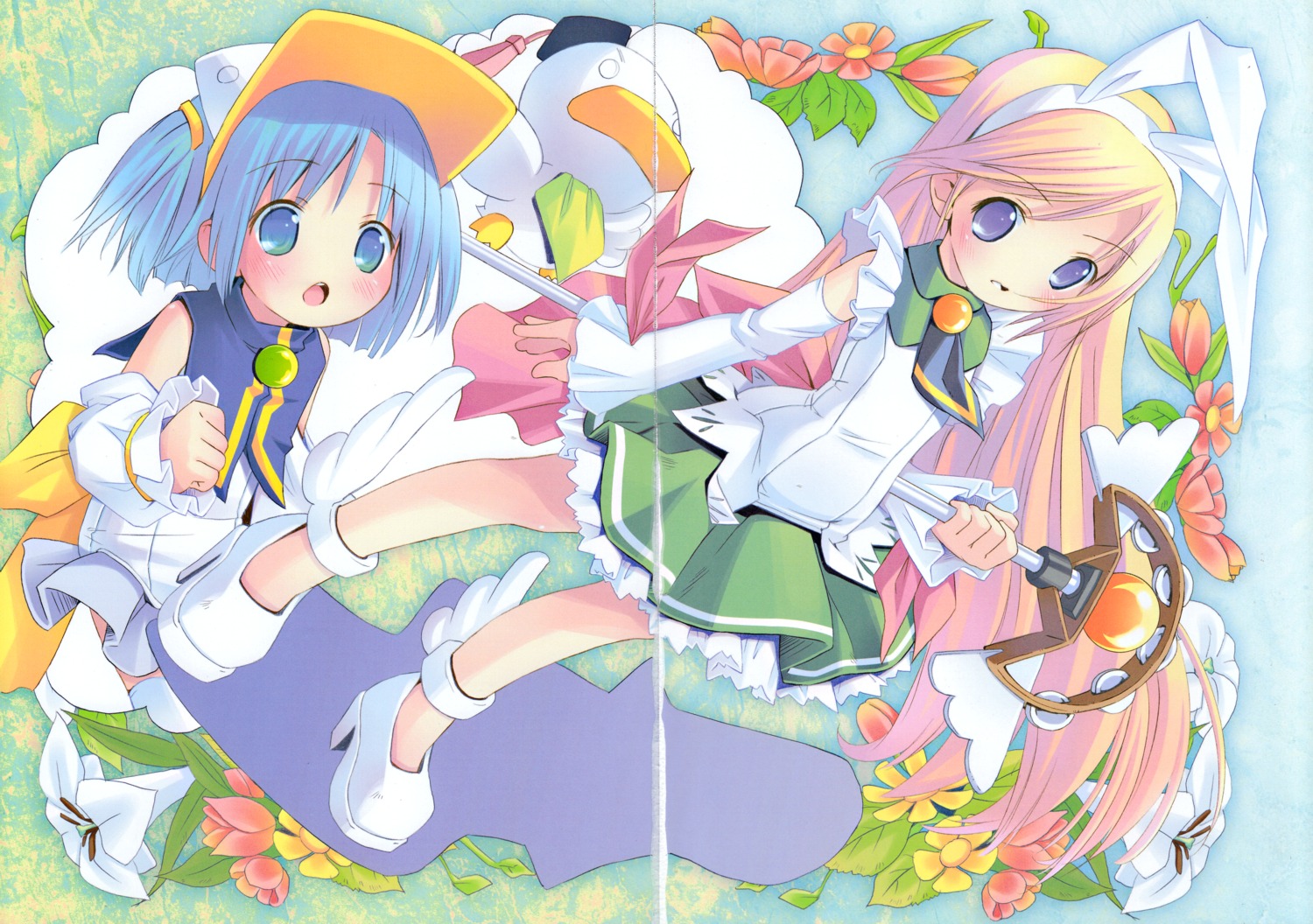 ah-kun, animal_ears, bunny_ears, crease, fixme, moetan, pastel_ink, pop