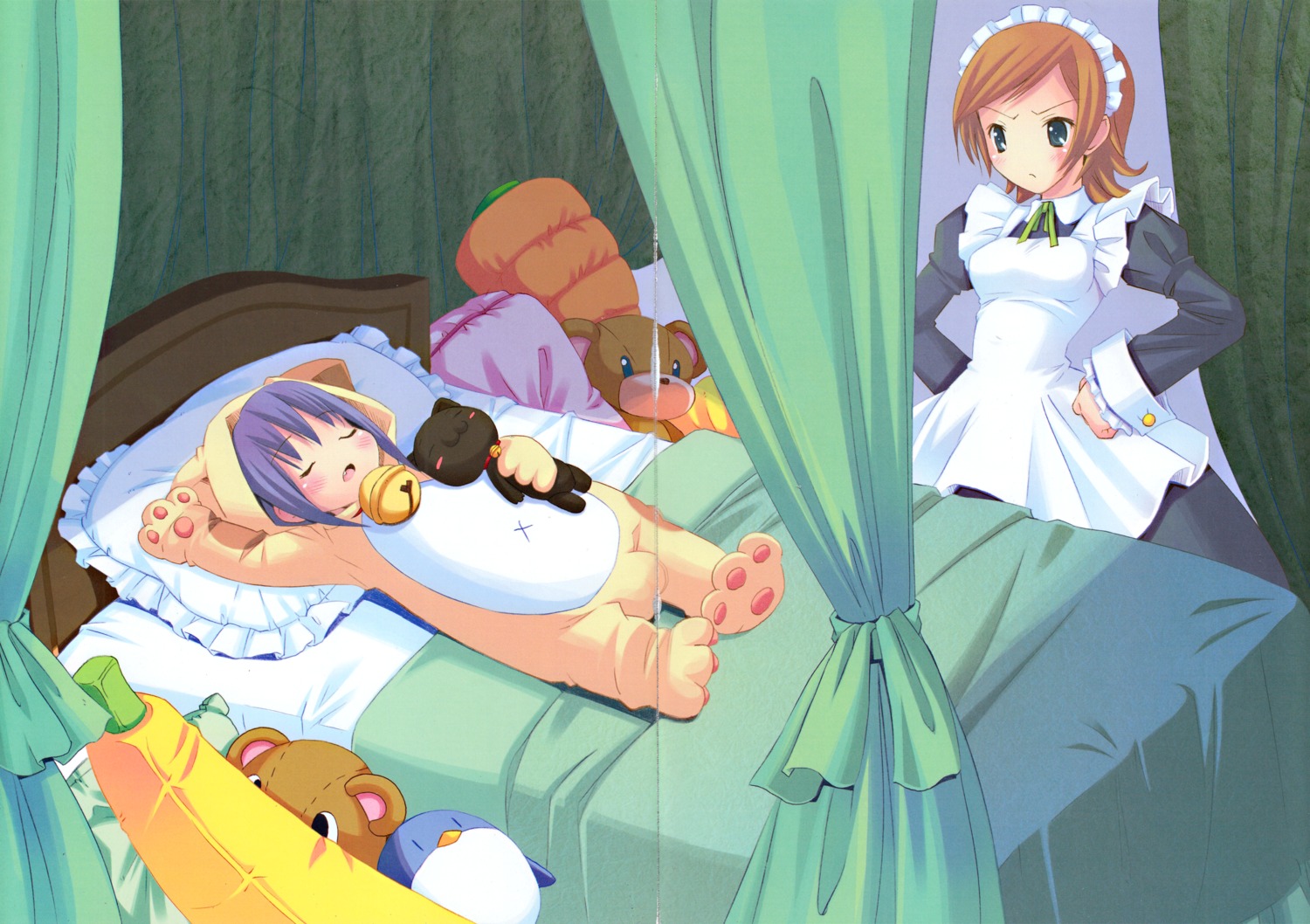animal_ears, crease, kuroi_sumi, maid, moetan, neko, nekomimi, penguin, pop, ruriko