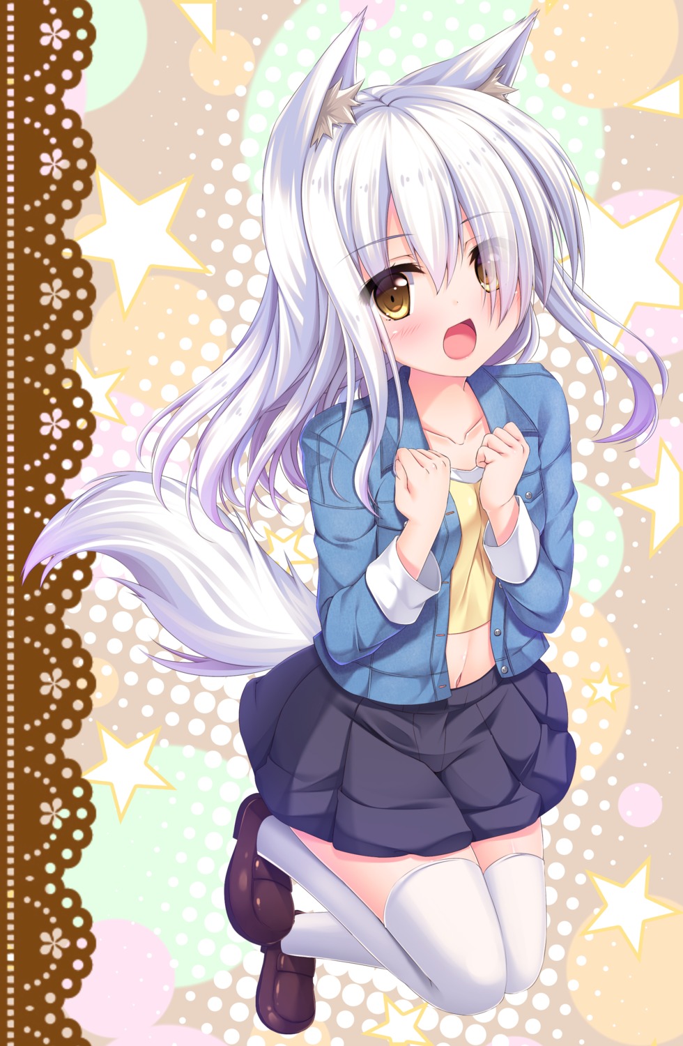 animal_ears, kitsune, tail, takuma_ss, thighhighs