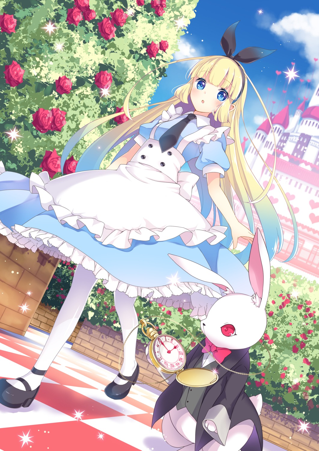 alice, alice_in_wonderland, dress, goma_(11zihisin), heels, pantyhose