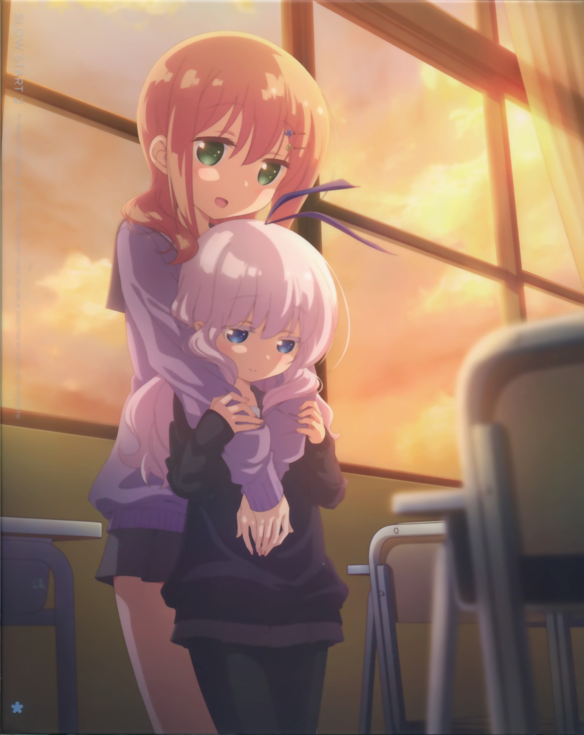 anno_masato, pantyhose, seifuku, sengoku_kamuri, slow_start, sweater, tokura_eiko, yuri