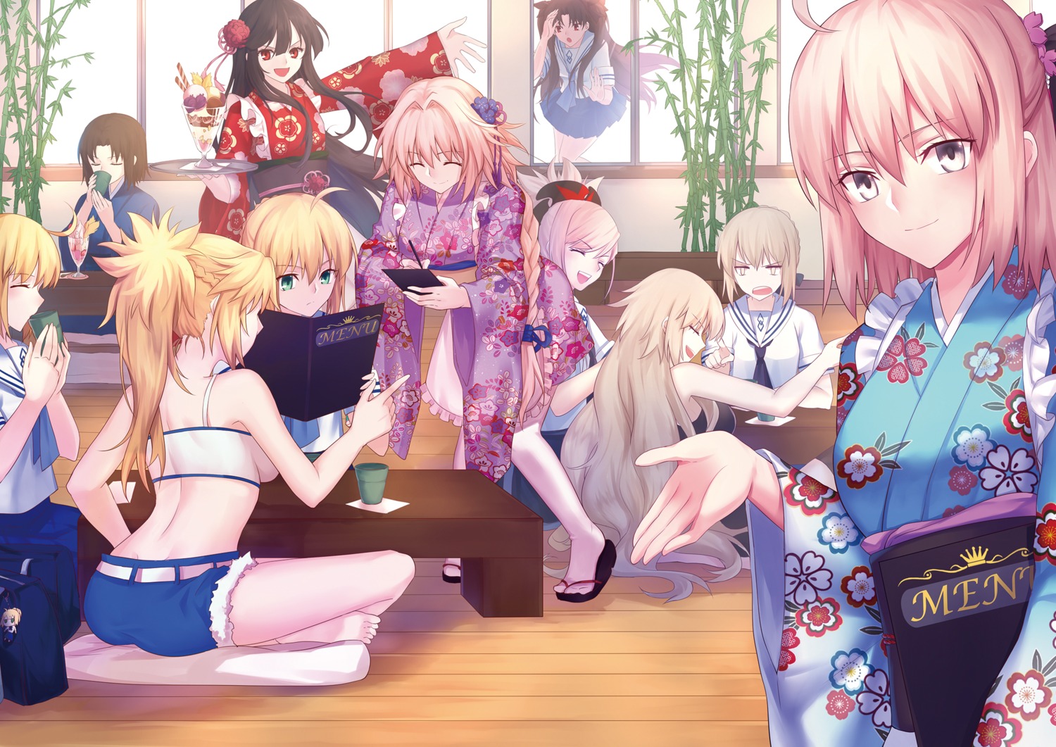 artoria_pendragon_(fate), artoria_pendragon_alter_(fate), ass, astolfo_(fate), fate/grand_order, gogatsu_fukuin, ishtar_(fate), jeanne_d'arc