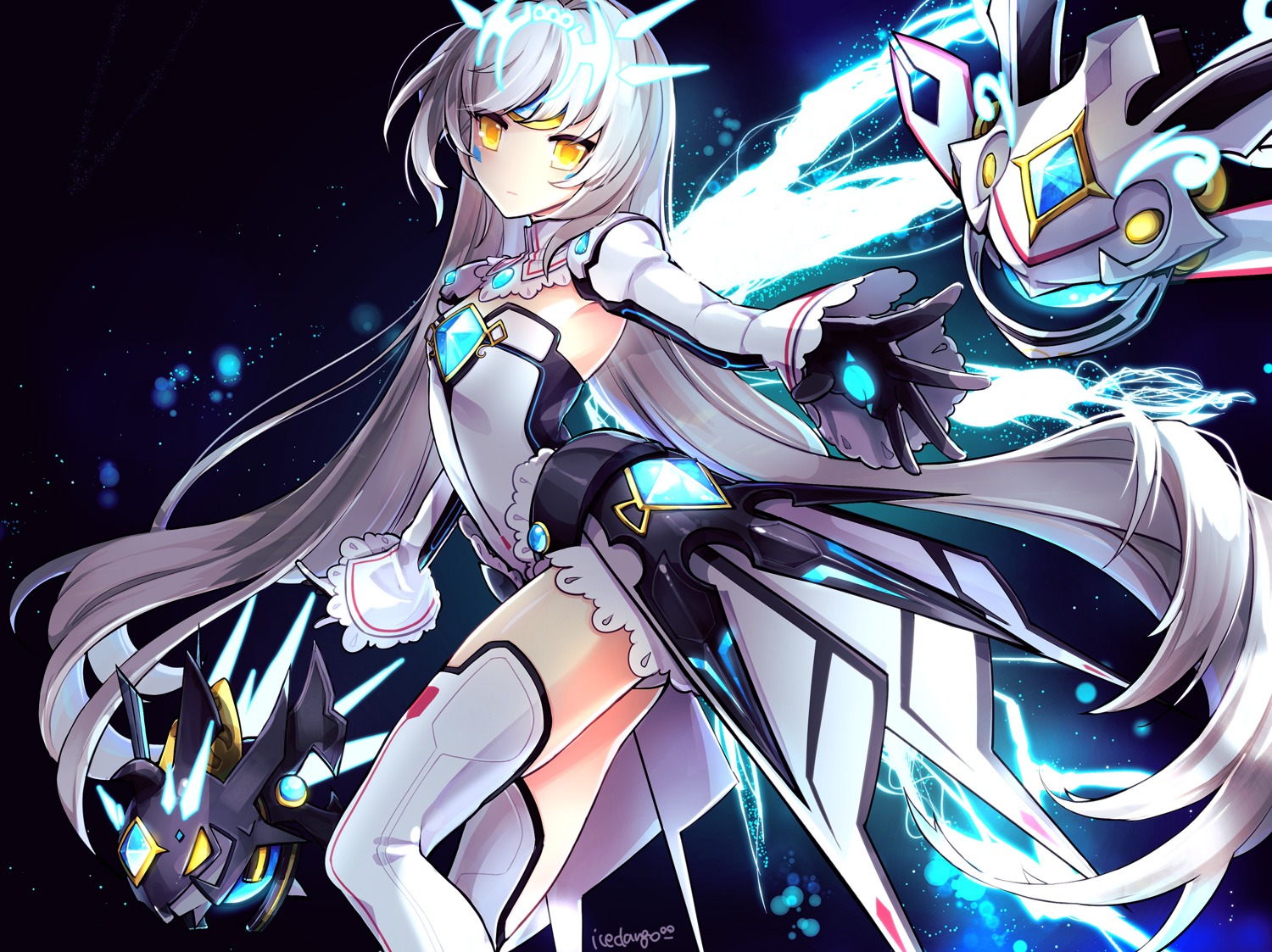 elsword, eve_(elsword), kuroshio_maki, leotard, thighhighs