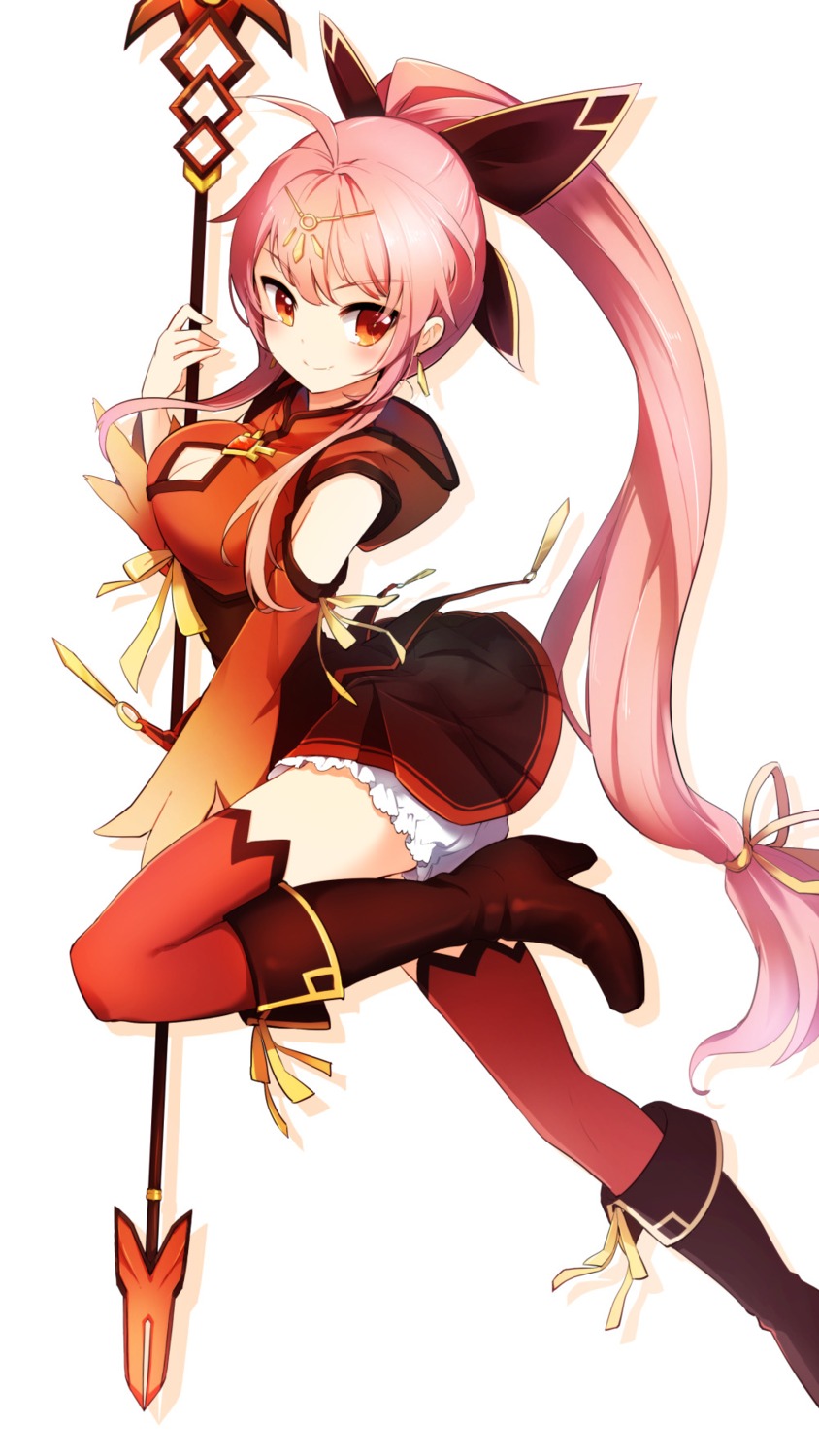 asian_clothes, cleavage, elsword, heels, ignia_(elsword), kuroshio_maki, thighhighs
