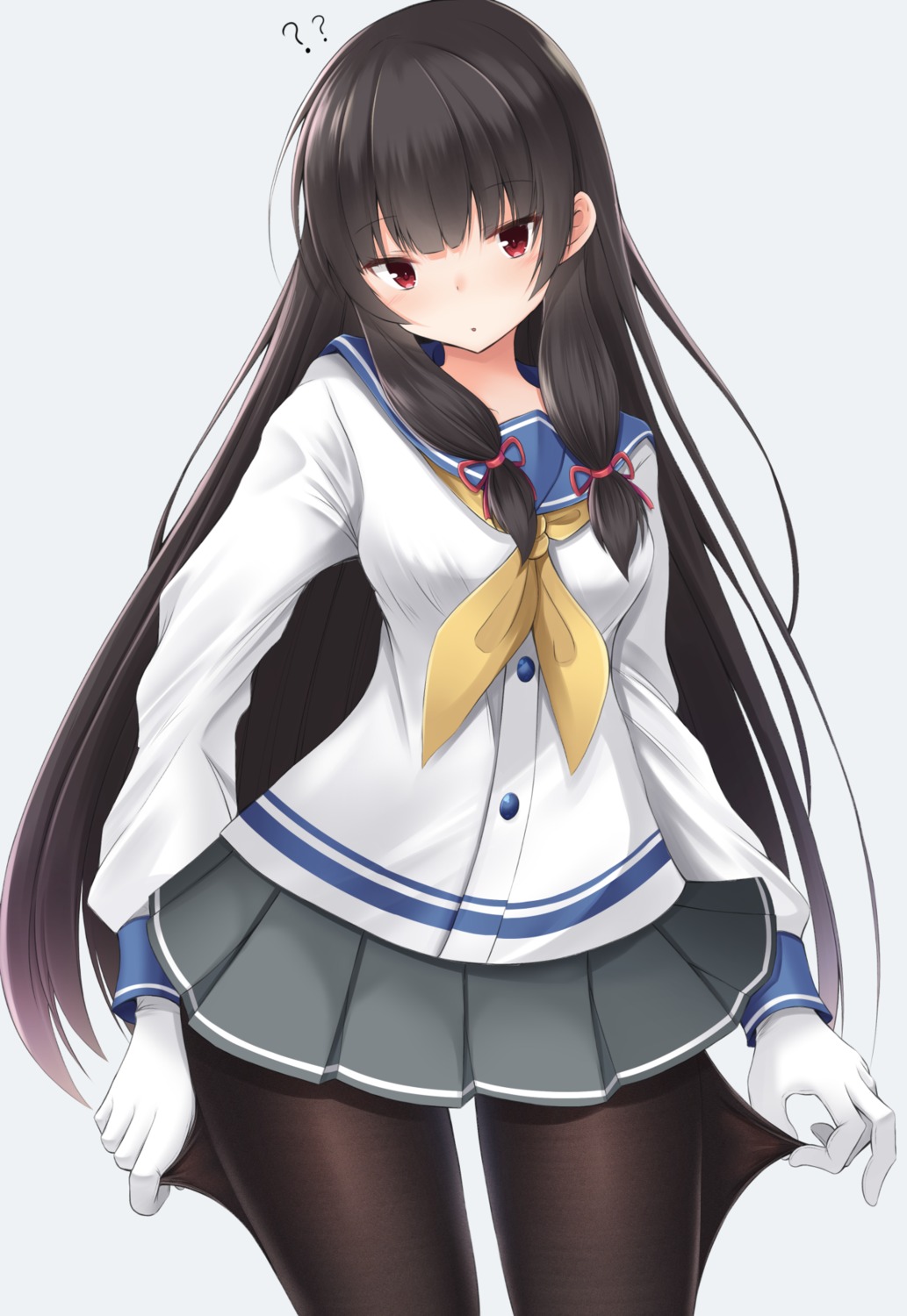 doyachii, isokaze_(kancolle), kantai_collection, pantyhose, seifuku