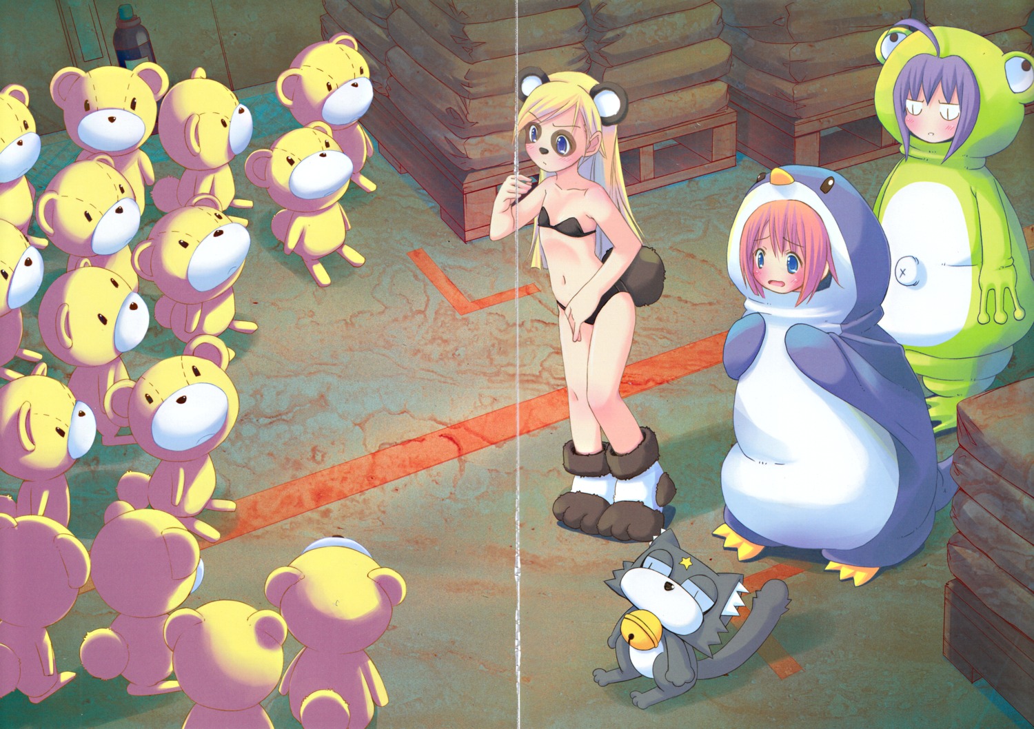 animal_ears, bikini, crease, fixme, ka-kun, kuroi_sumi, moetan, neko