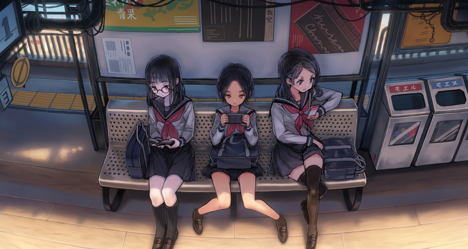 megane, seifuku, thighhighs, window1228