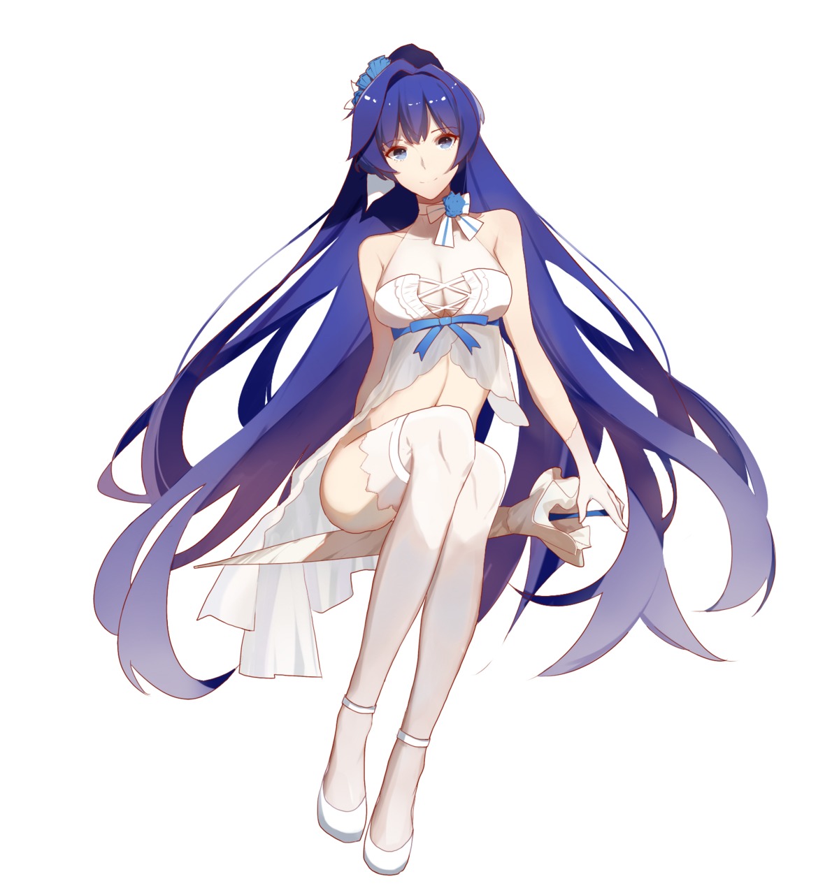 benghuai_xueyuan, cleavage, raiden_mei, thighhighs, umbrella, vic