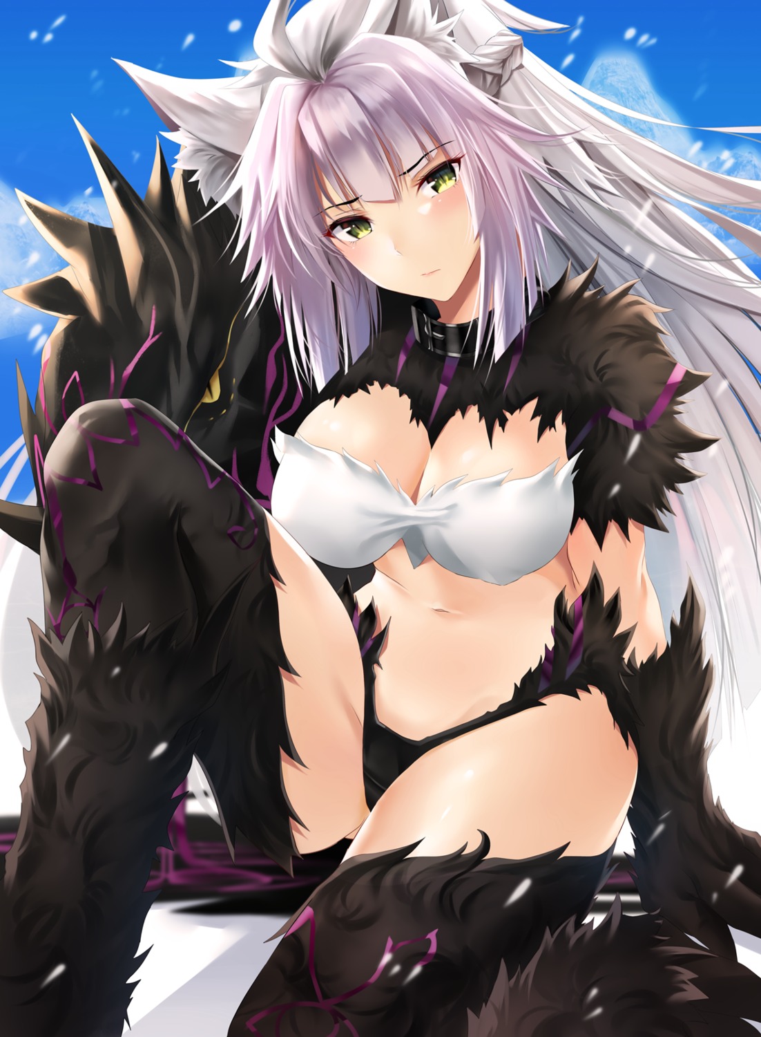 animal_ears, atalanta_alter_(fate), bra, cleavage, fate/grand_order, nick_(nikek96), pantsu, thighhighs