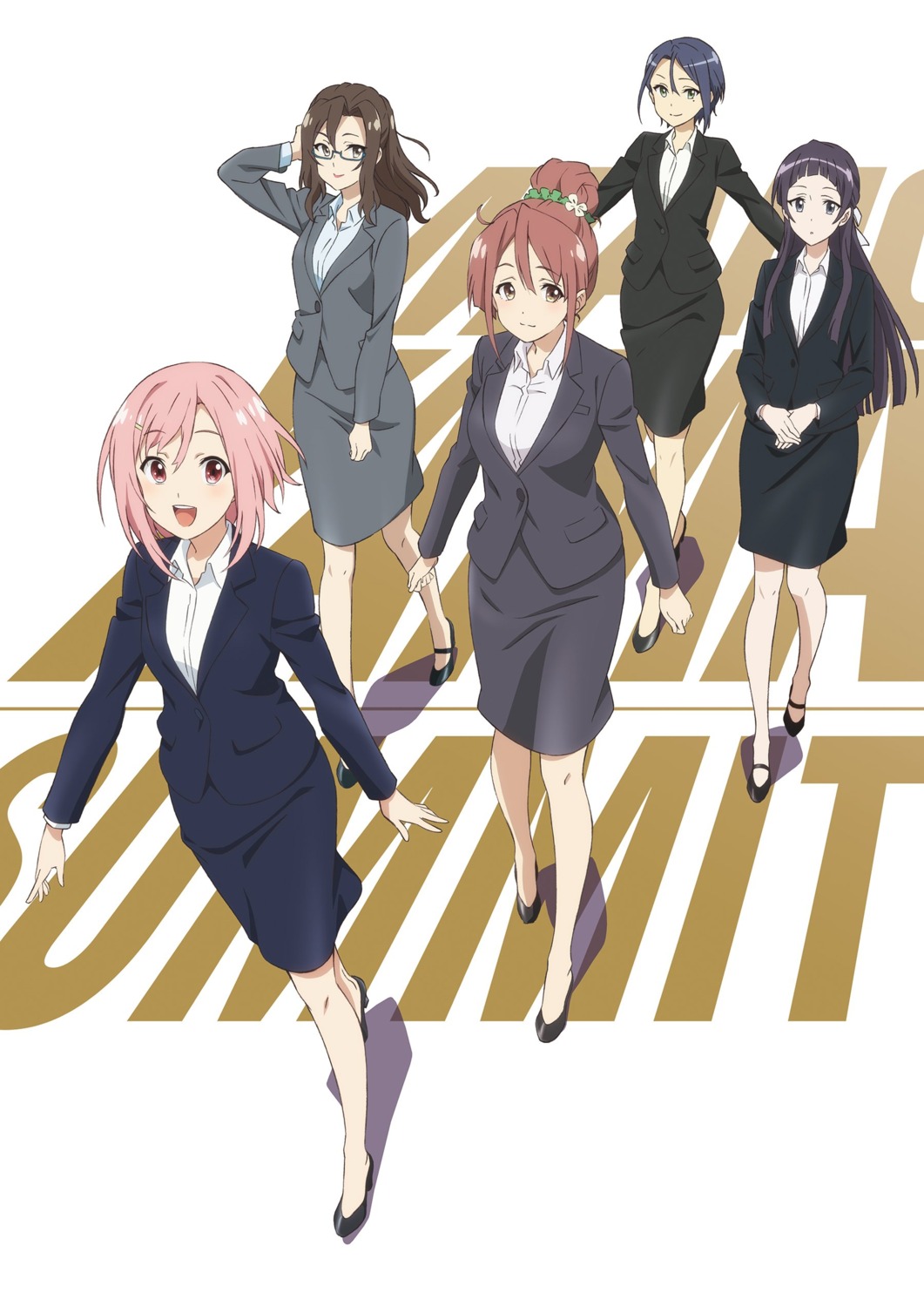 business_suit, heels, koharu_yoshino, kouzuki_sanae, megane, midorikawa_maki, oribe_ririko, sakura_quest