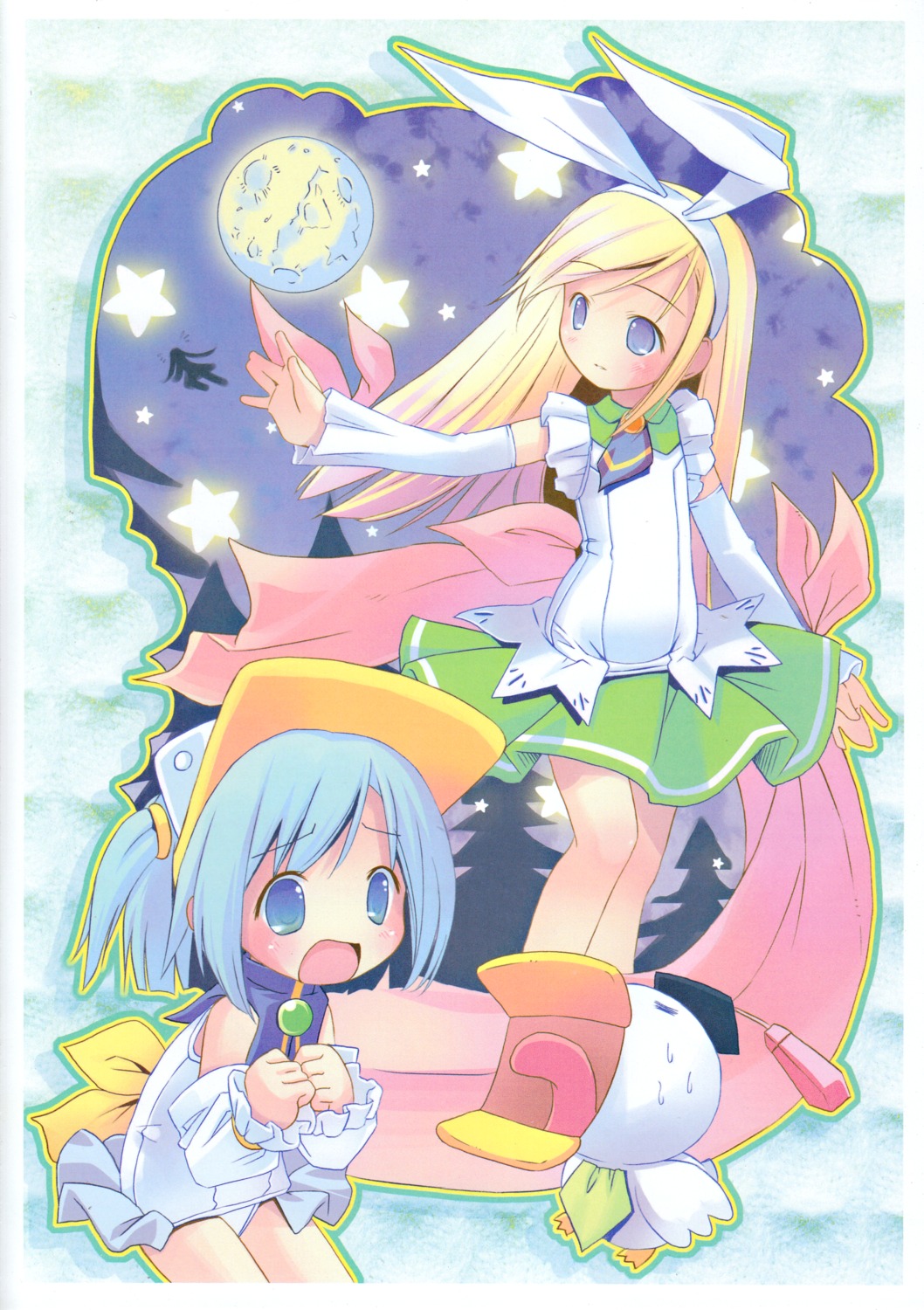 ah-kun, animal_ears, bunny_ears, moetan, pastel_ink, pop, school_swimsuit, shiratori_alice
