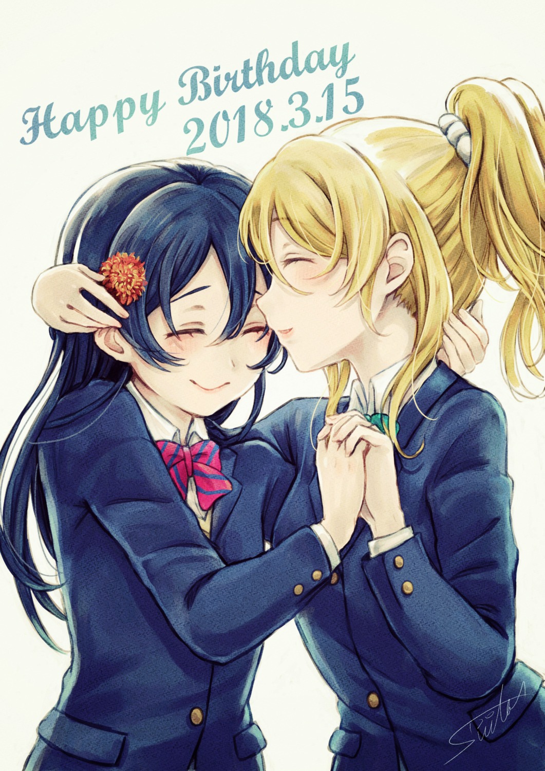 ayase_eli, love_live!, love_live!_(series), seifuku, sonoda_umi, suito