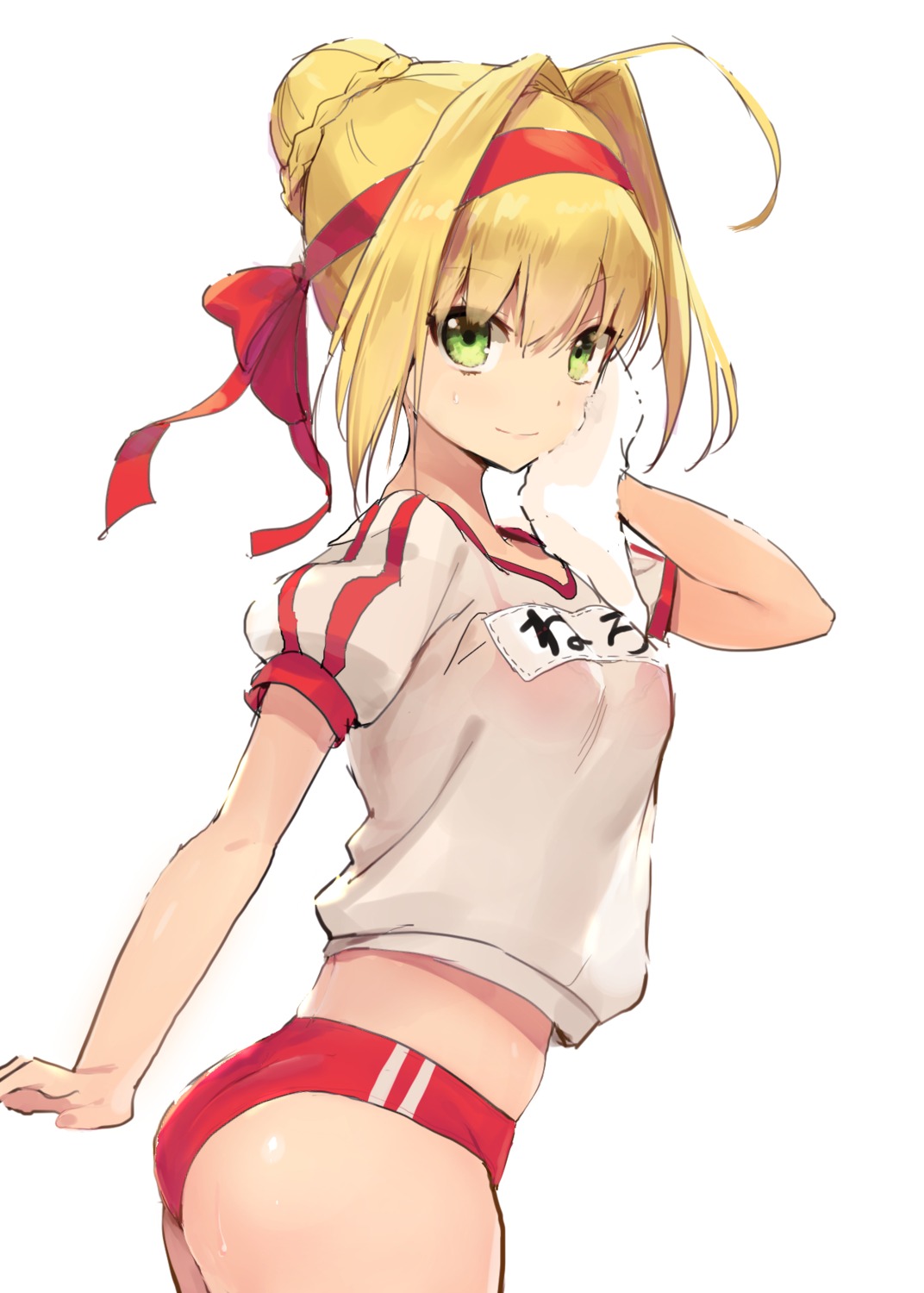ass, bra, buruma, fate/grand_order, gym_uniform, nero_claudius_(fate), see_through, sekisei