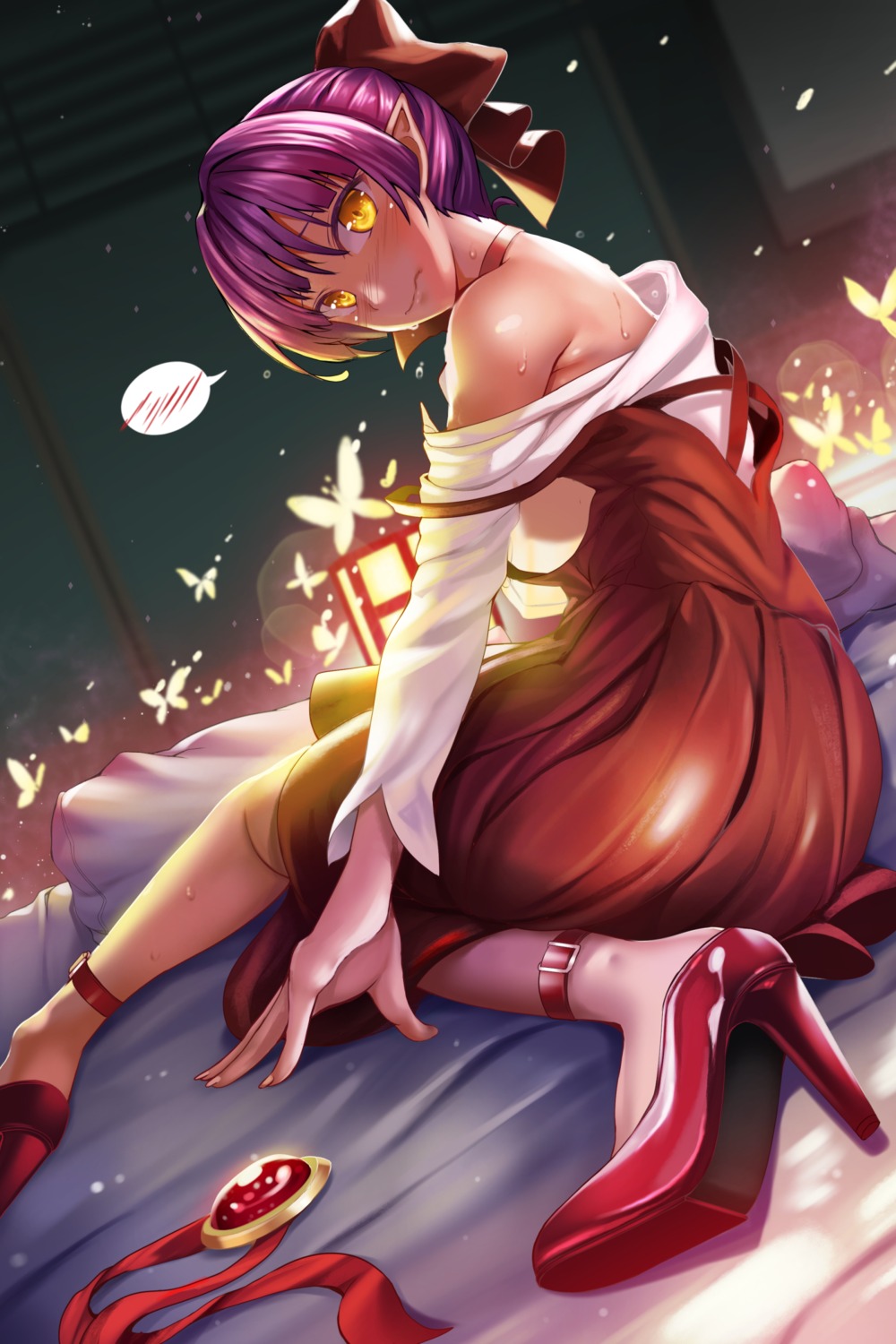 dress, gegege_no_kitarou, hasaya, heels, neko_musume, pointy_ears