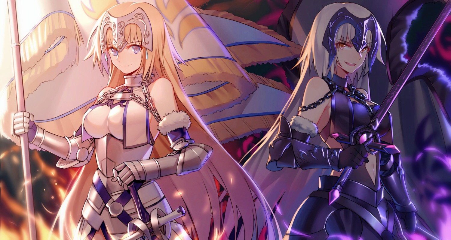 armor, fate/grand_order, jeanne_d'arc, jeanne_d'arc_(fate), jeanne_d'arc_alter_(fate), sword, yorukun