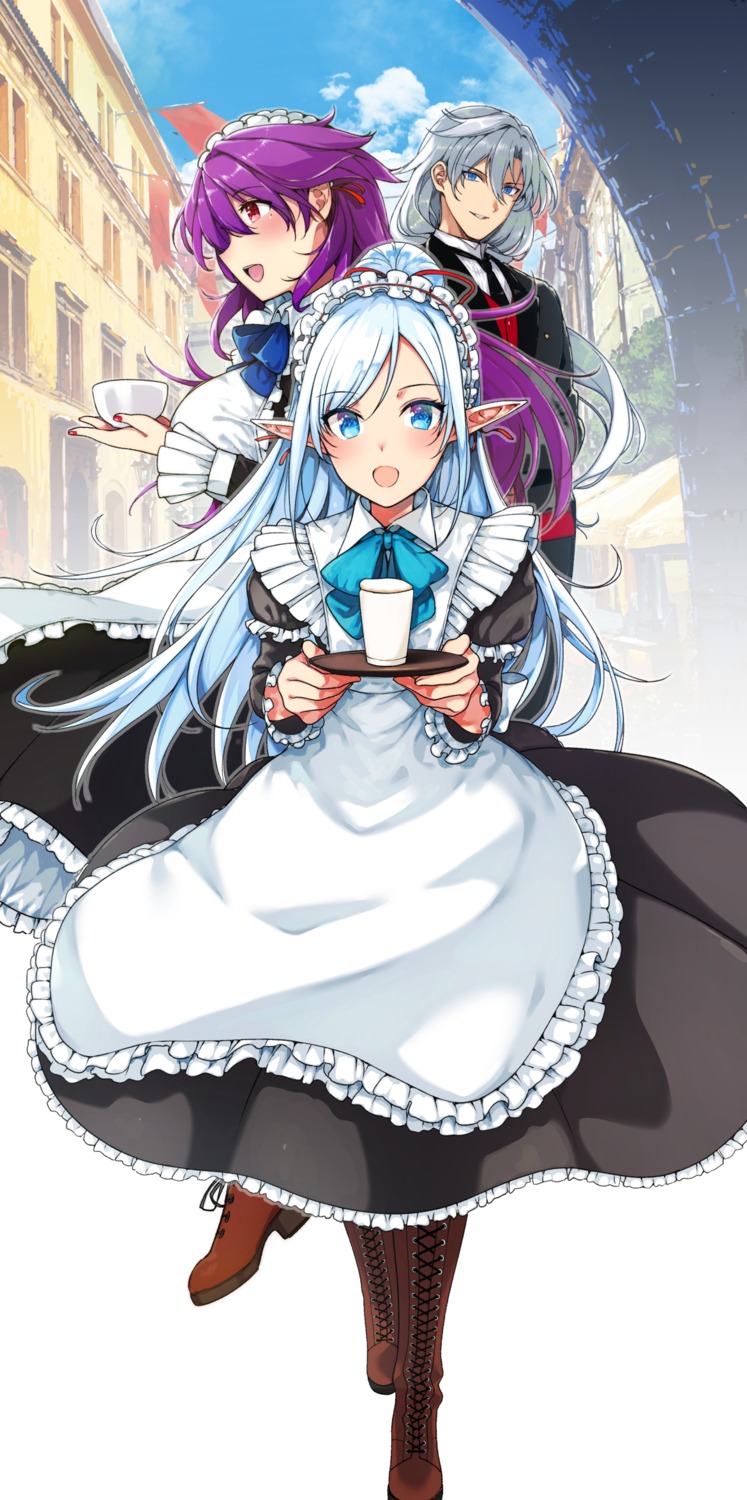 heels, himajin_maoh_no_sugata_de_isekai_he_~tokidoki_cheat_na_buraritabi~, katsurai_yoshiaki, maid, pointy_ears