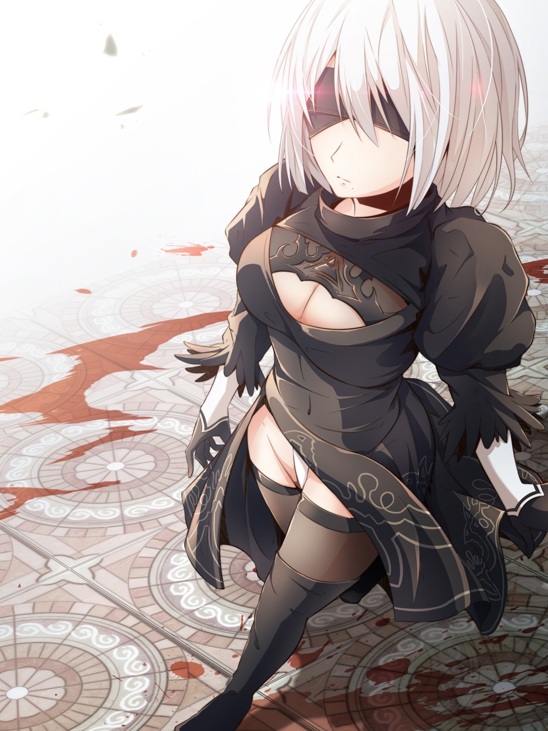 627247421, cleavage, dress, leotard, nier, nier_automata, thighhighs, yorha_no.2_type_b