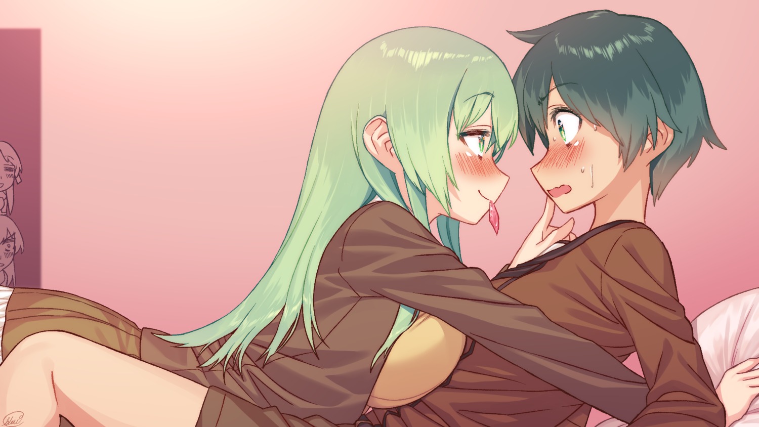 blew_andwhite, kantai_collection, kumano_(kancolle), mikuma_(kancolle), mogami_(kancolle), seifuku, suzuya_(kancolle), yuri