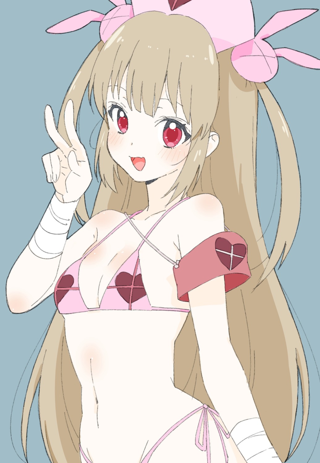 bandages, bikini, cleavage, honda_keiichi, indie_virtual_youtuber, natori_sana, swimsuits