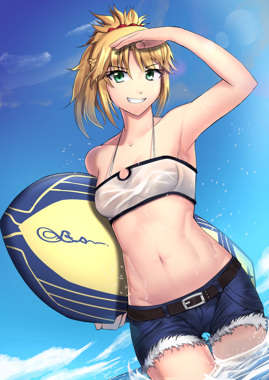 bikini_top, fate/grand_order, mordred_(fate), plottersky, swimsuits, wet