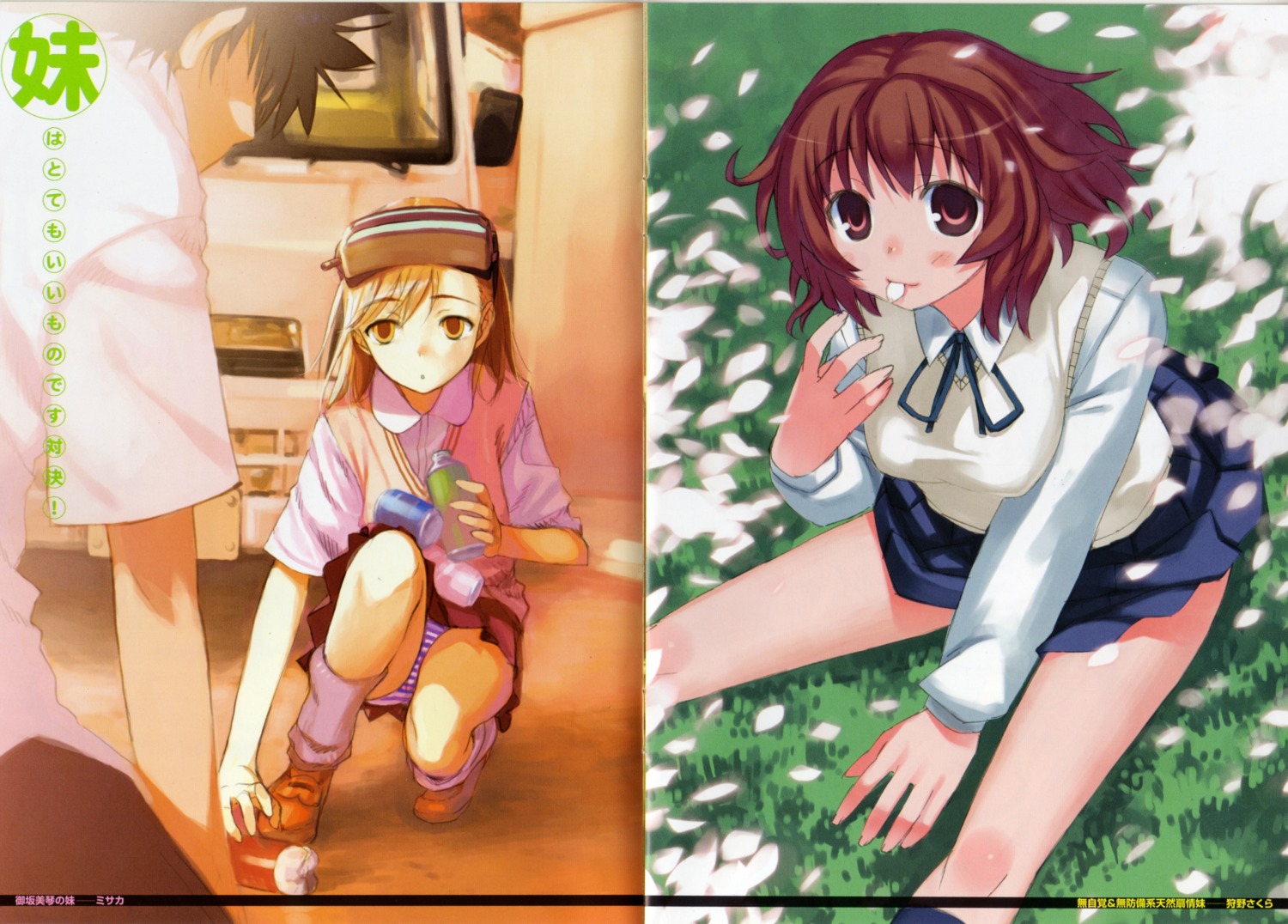 haimura_kiyotaka, kamijou_touma, kanou_sakura, misaka_imouto, pantsu, seifuku, toaru_majutsu_no_index, toradora!