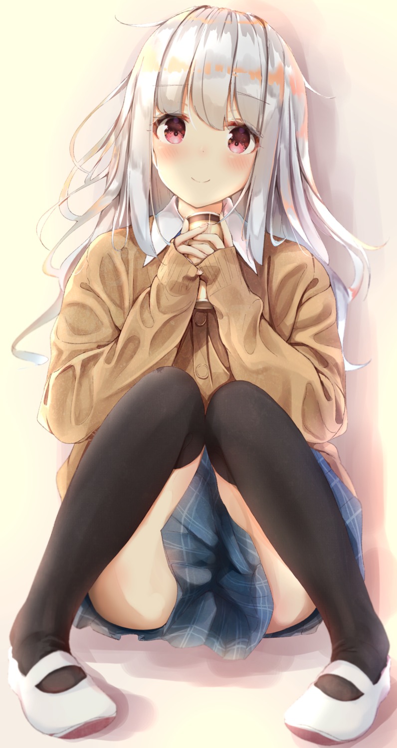 sashima, seifuku, sweater, thighhighs