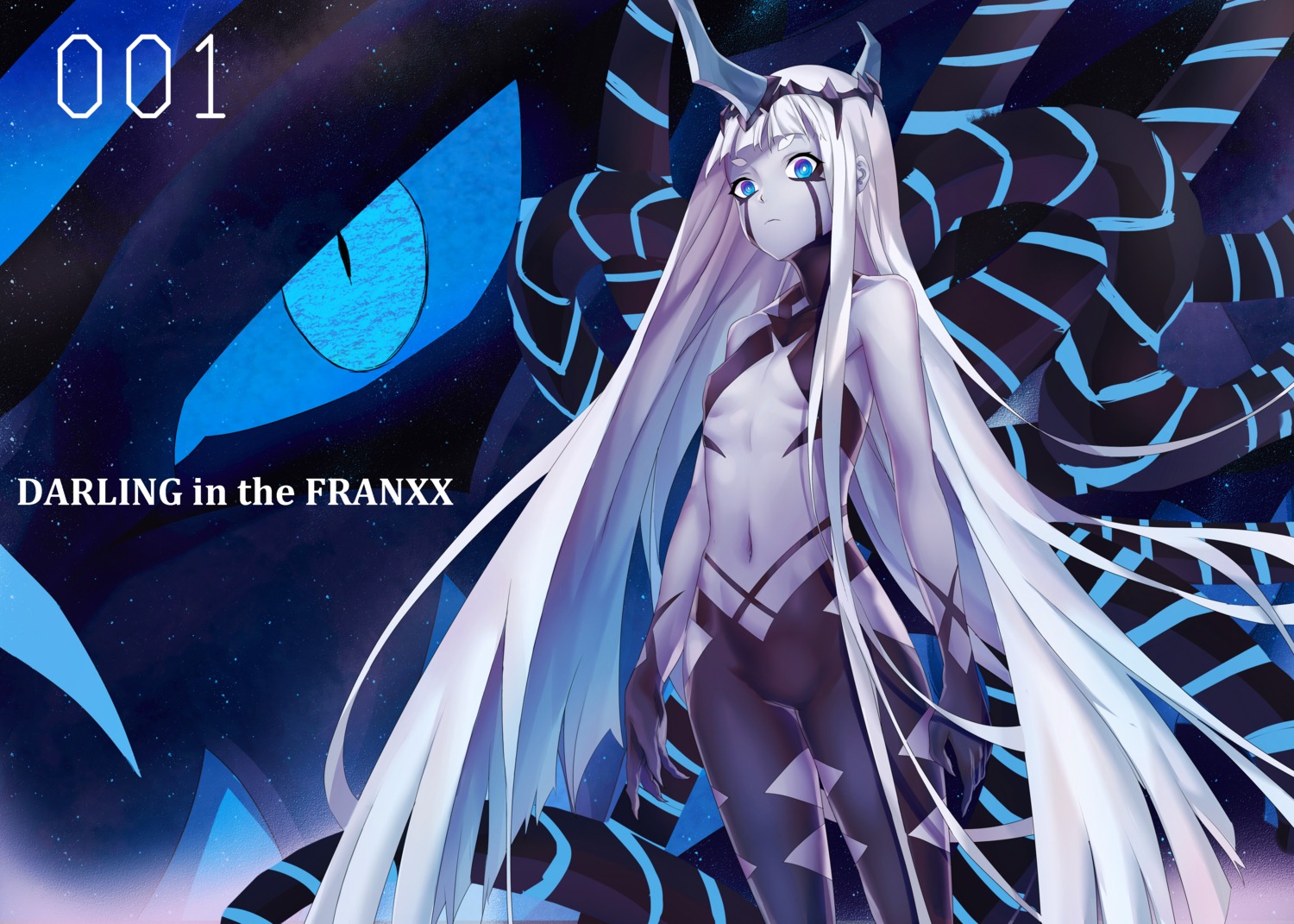 code_001, darling_in_the_franxx, horns, monster, monster_girl, no_bra, pantyhose, xo_(xo17800108)