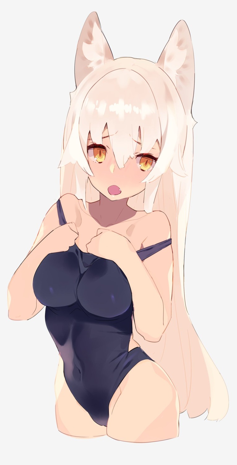 animal_ears, breast_hold, hajime-ill-1st, school_swimsuit, swimsuits