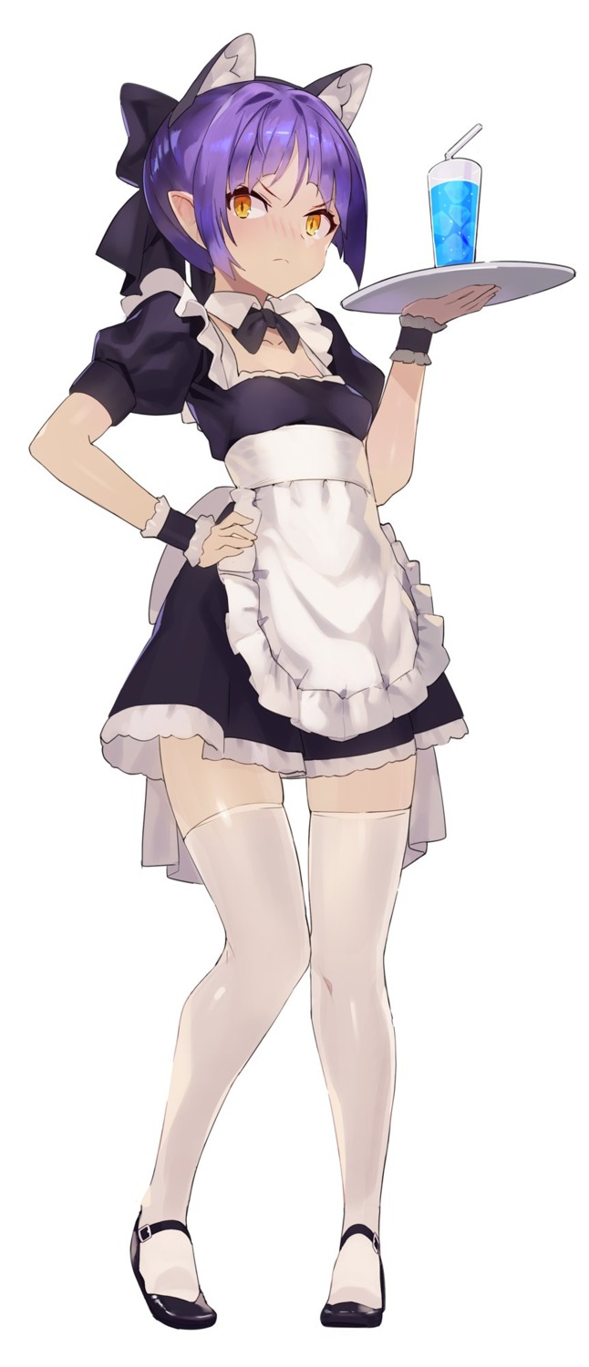 animal_ears, hajime-ill-1st, maid, pointy_ears, thighhighs
