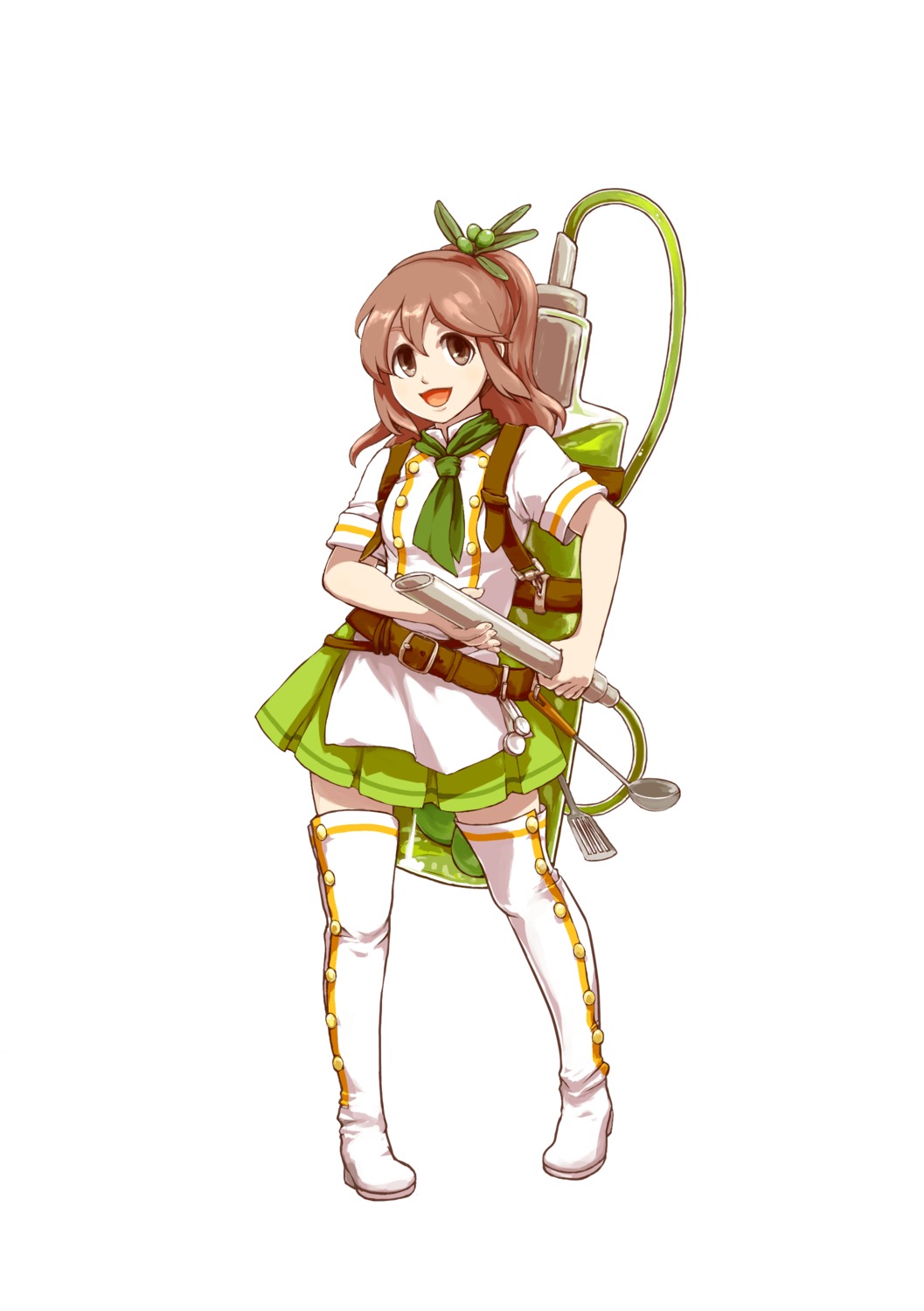 77_(artist), b._oreiciplenus, heels, thighhighs, uncolle, weapon