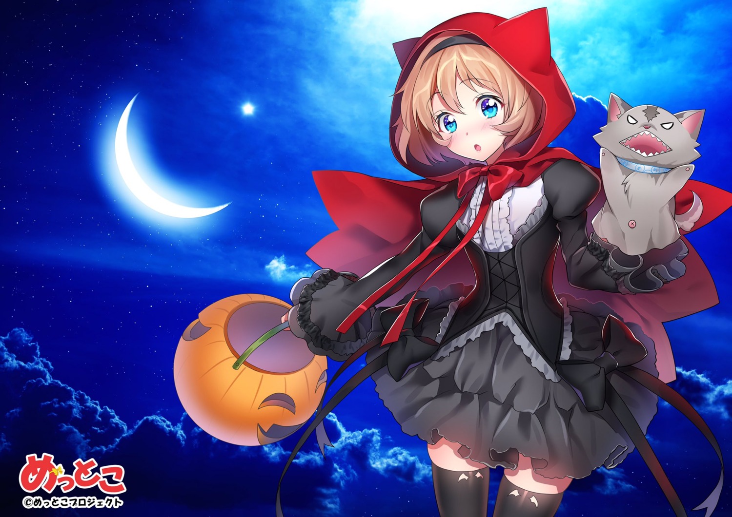 dress, halloween, hanasaki_mahiru, mettoko, mettoko_project, thighhighs