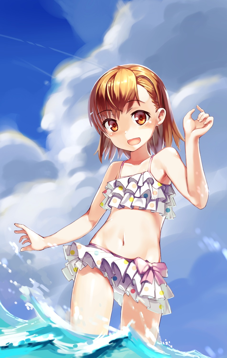 bikini, misaka_mikoto, swimsuits, toaru_kagaku_no_railgun, toaru_majutsu_no_index, wet, zhongye_yu