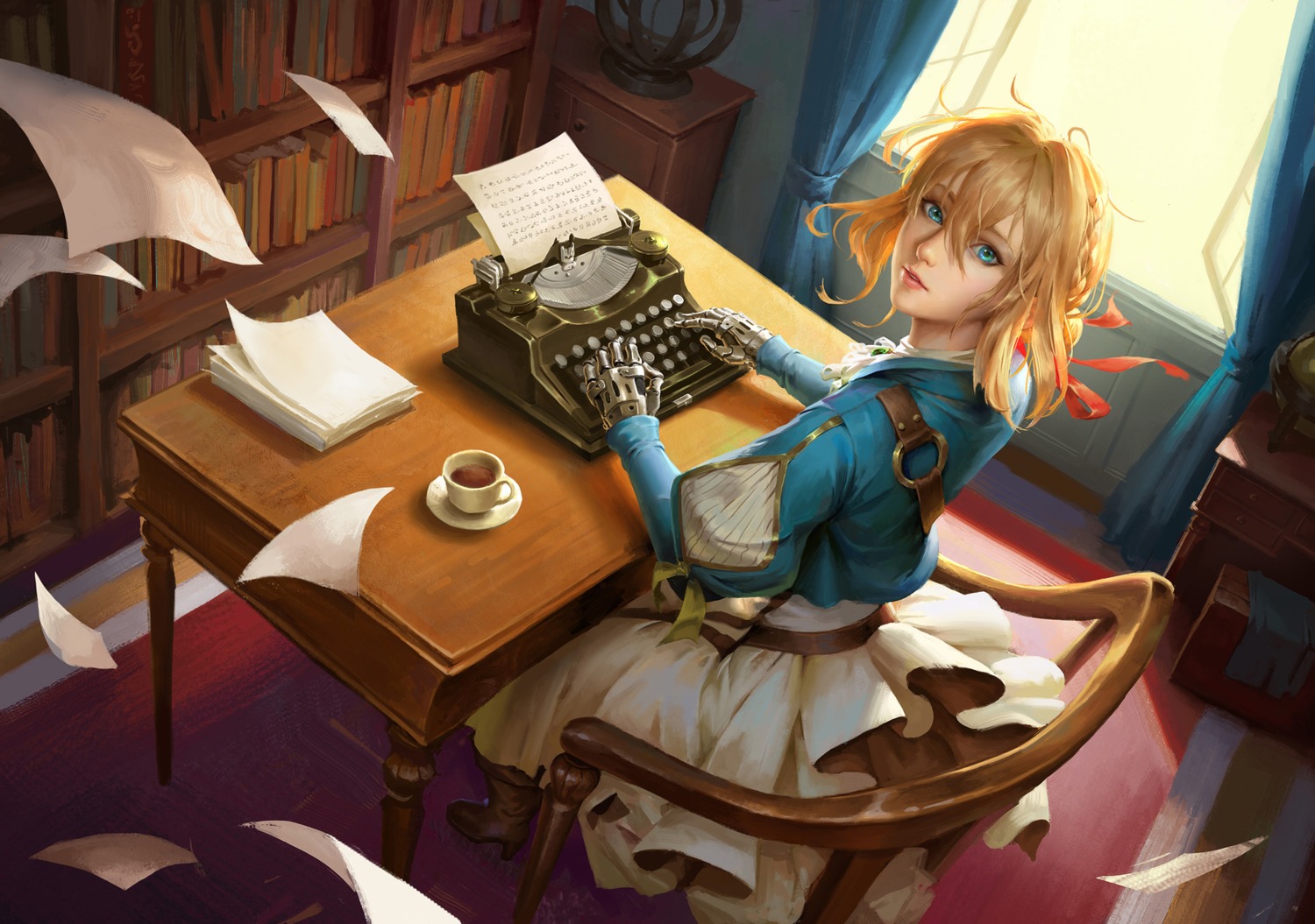 dress, mecha_musume, violet_evergarden, violet_evergarden_(character), wenfei_ye