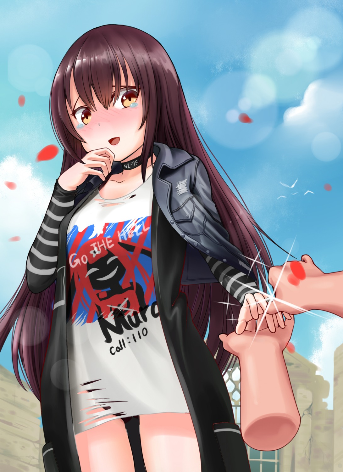 girls_frontline, note2000, nz_75_(girls_frontline), pantsu, torn_clothes