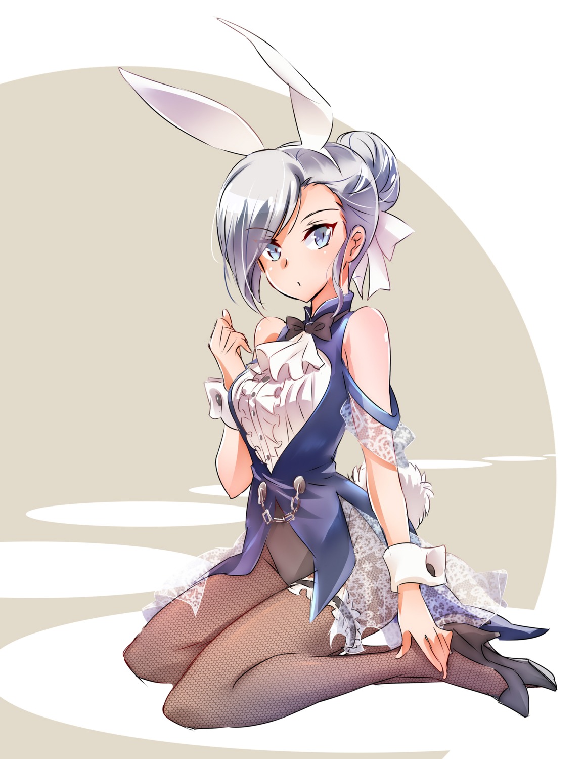 animal_ears, bunny_ears, bunny_girl, fishnets, garter, heels, iesupa, pantyhose